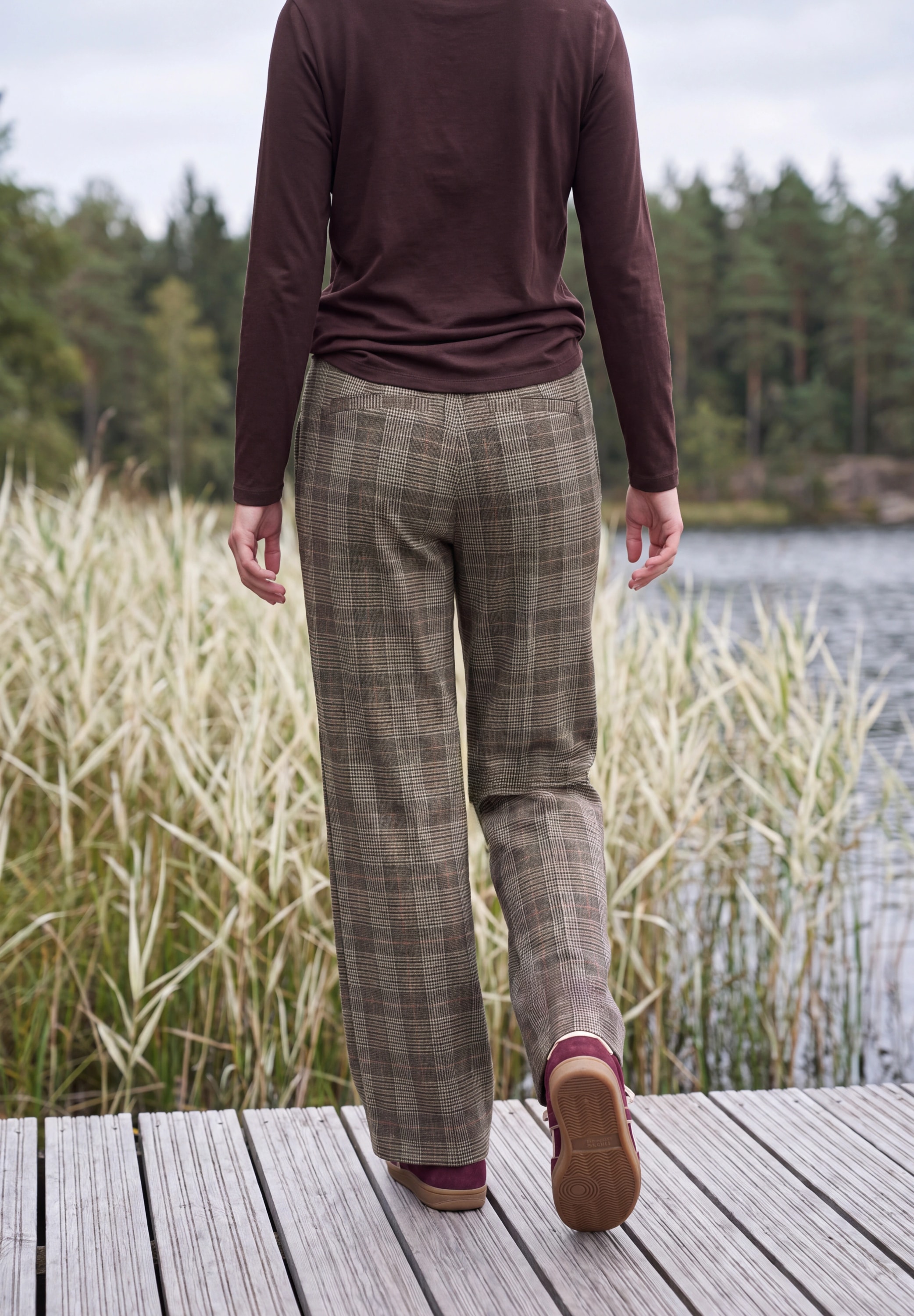Cecil Stoffhose  im Loose Fit / Karomuster