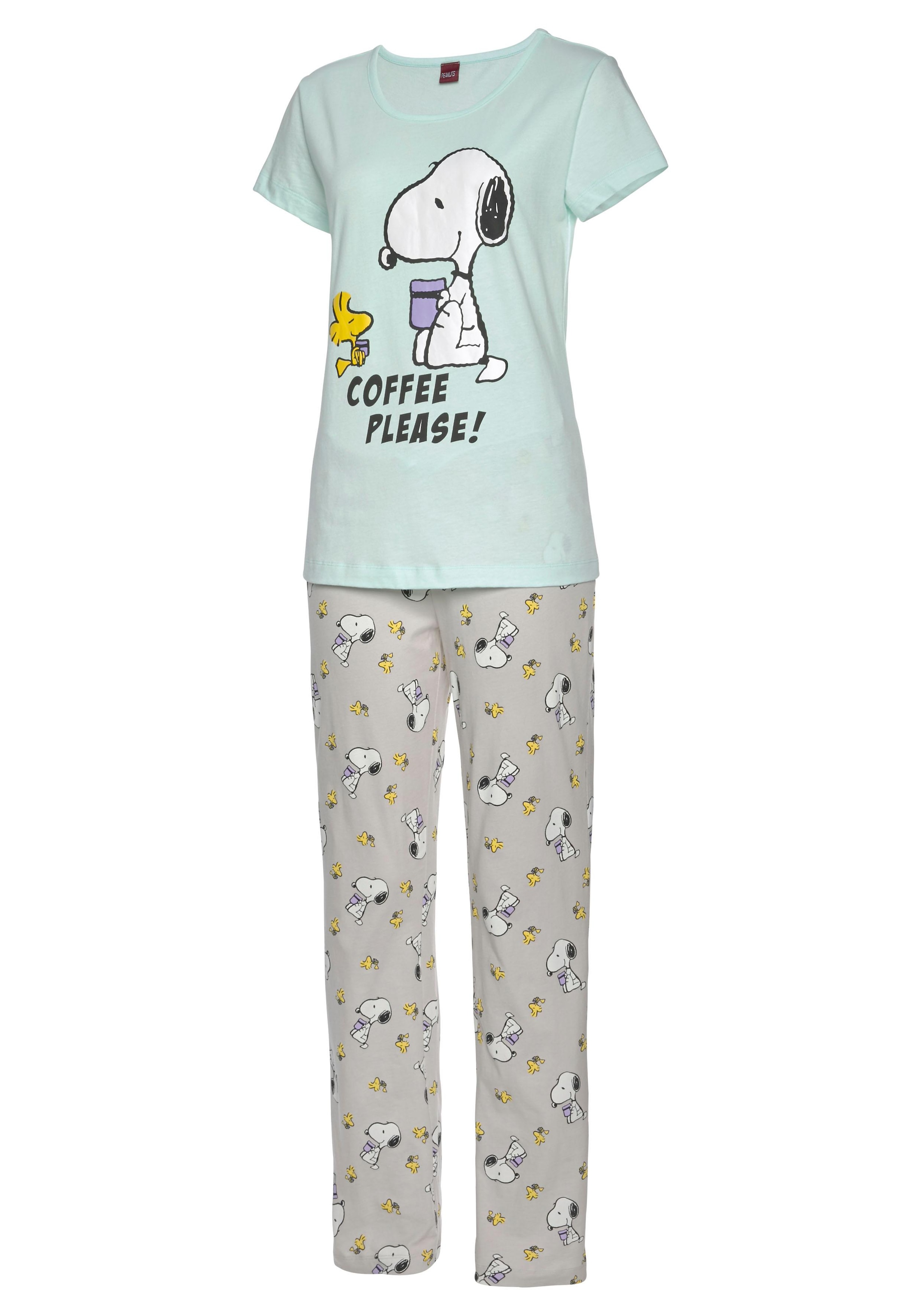 und Druck Snoopy Peanuts tlg., Stück), (2 Pyjama, mit 1 Trouver Woodstock sur
