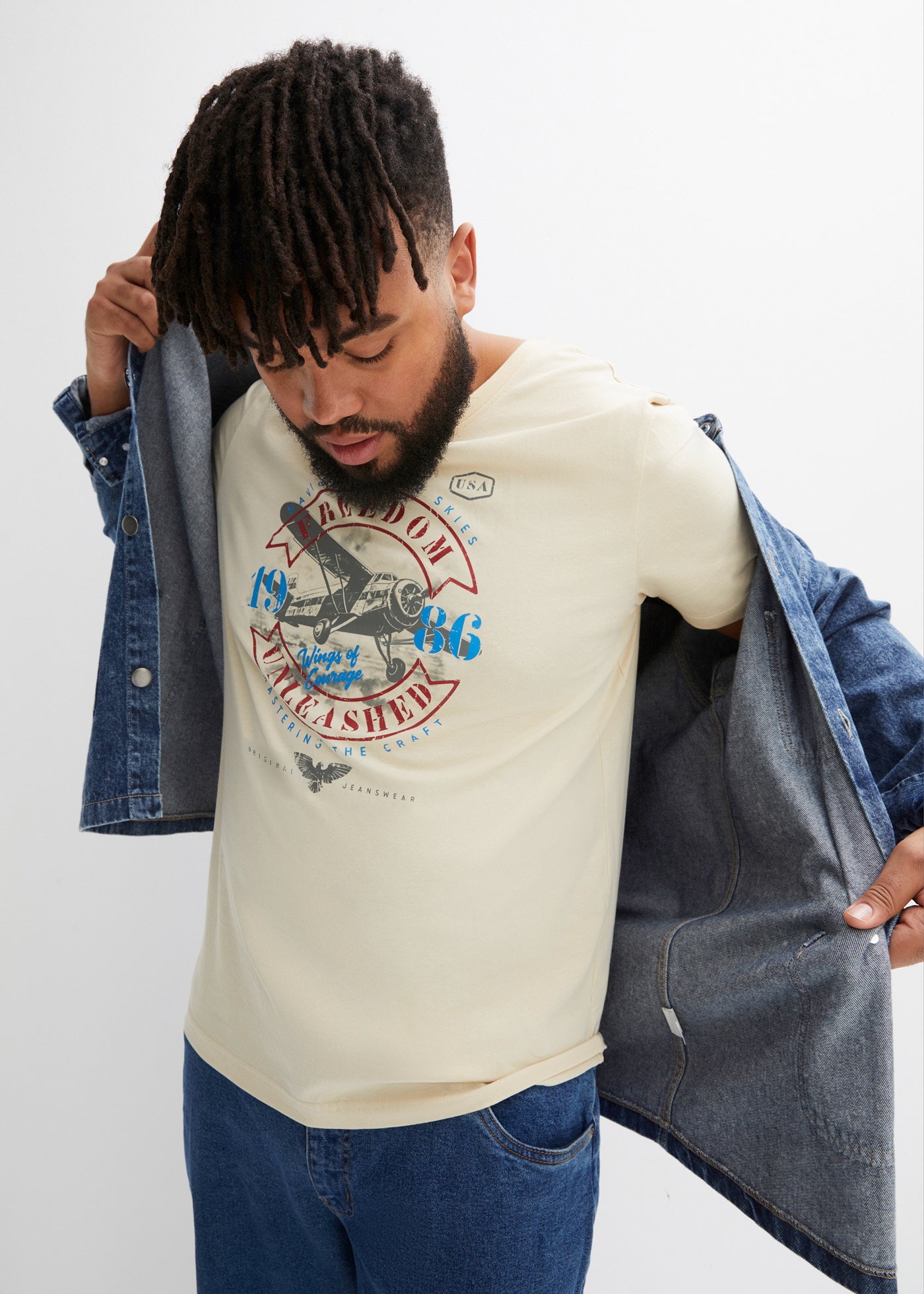 bonprix T-Shirt »T-Shirt aus reiner Baumwolle« T-Shirt aus reiner Baumwolle