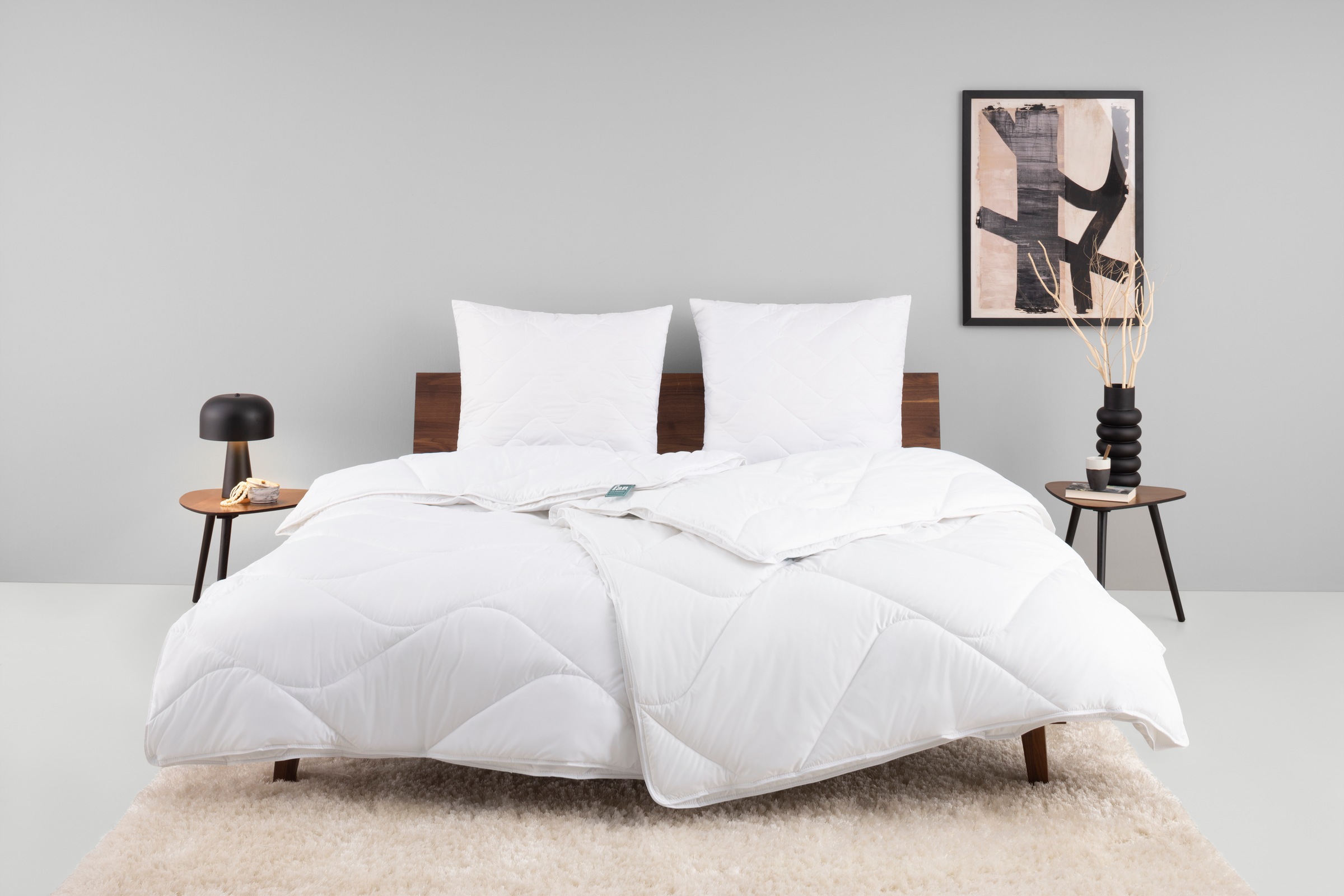 fan Microfaserbettdecke + Kopfkissen "Bettwaren-Set in 135x200 cm, für Sommer oder 4-Jahreszeiten"