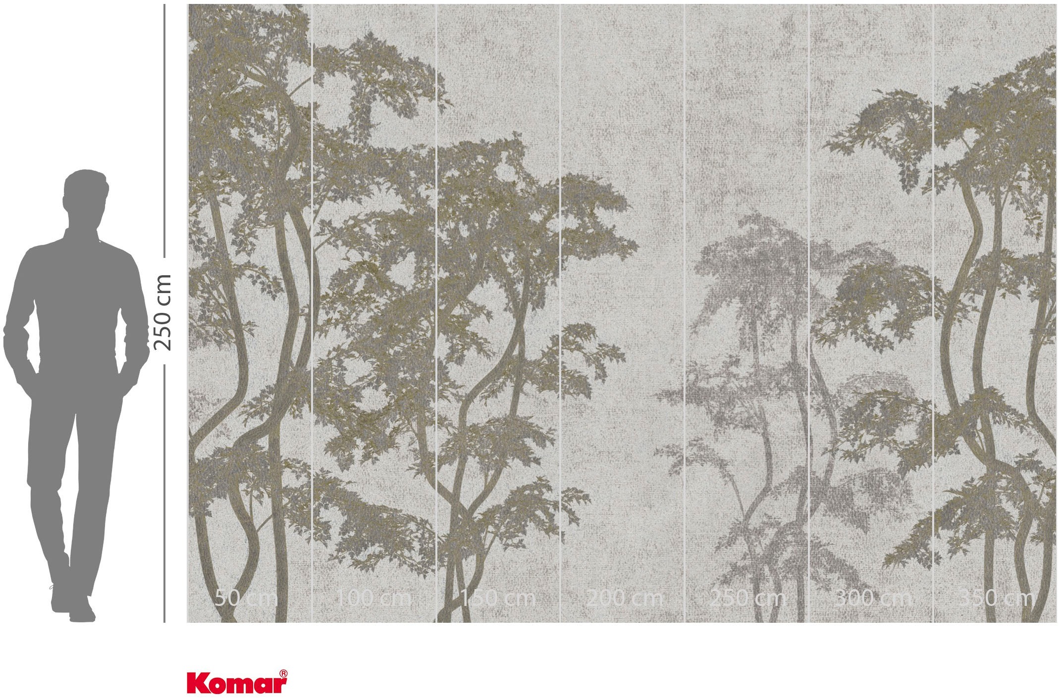 Komar Fototapete »Vlies Fototapete - Dancing Trees - Grösse 350 x 250 cm« Motiv | bedruckt glatt