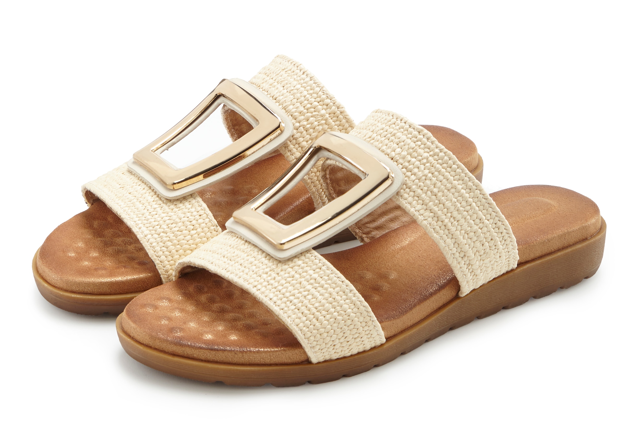 Image of Vivance Pantolette "Sandale, Sommerschuh, offener Schuh, Mule," NEU mit modischem Schmuckelement und softer Innensohle VEGAN