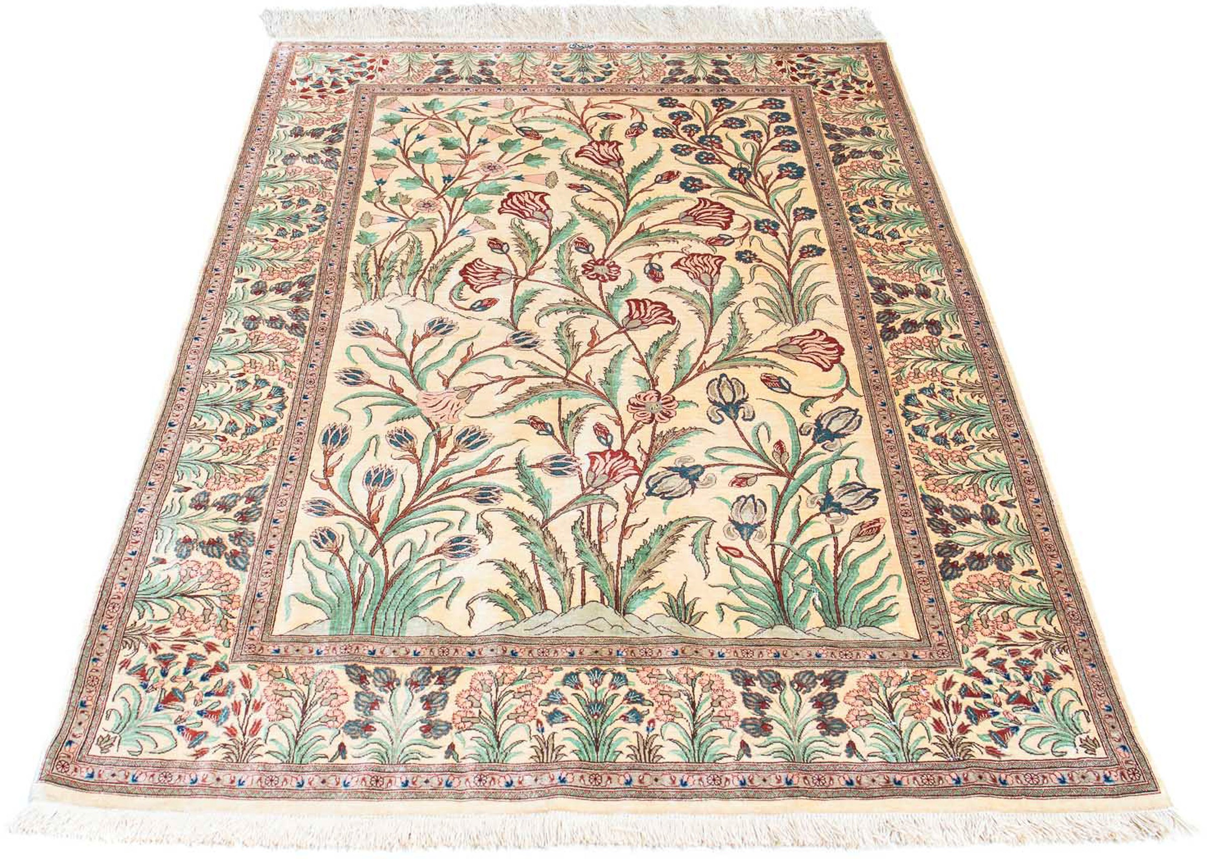 Image of morgenland Orientteppich »Perser - Ghom - 156 x 102 cm - beige«, rechteckig, 10 mm Höhe, Wohnzimmer, Handgeknüpft, Einzelstück mit Zertifikat bei Ackermann Versand Schweiz