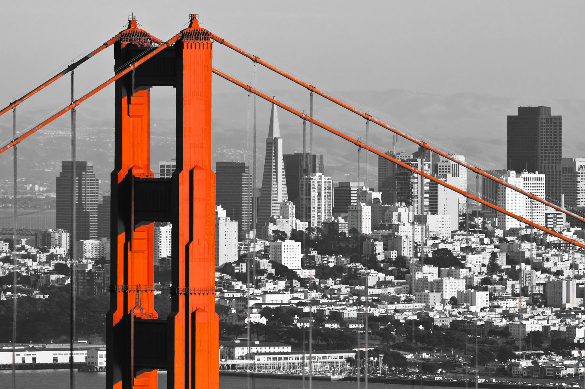 queence Leinwandbild "The Bridge" Bilder von Amerika  Brücken  Foto 1 Stk. tlg. Akustikbild mit sehr guten Schallabsorptions-Eigenschaften