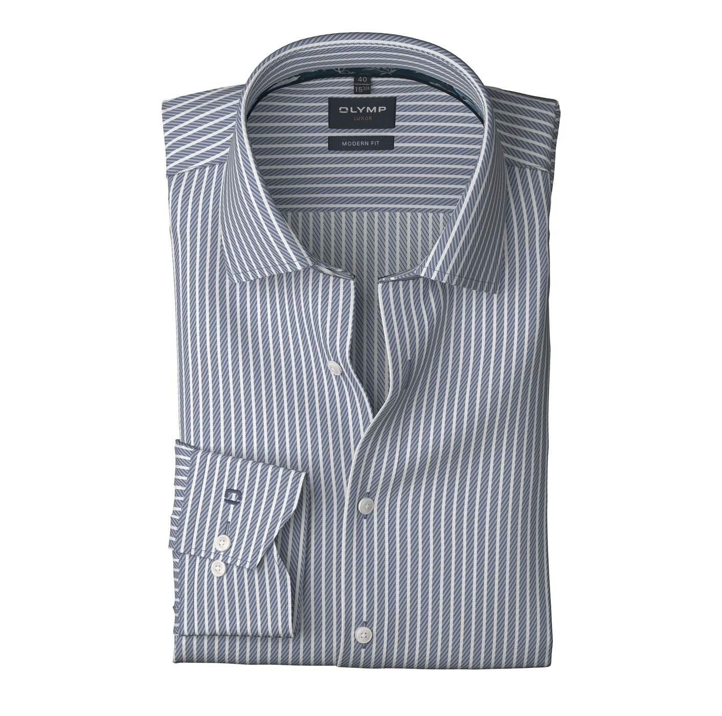 OLYMP Langarmhemd »Luxor modern fit« modern fit, gestreift, Businesshemd, New Kentkragen