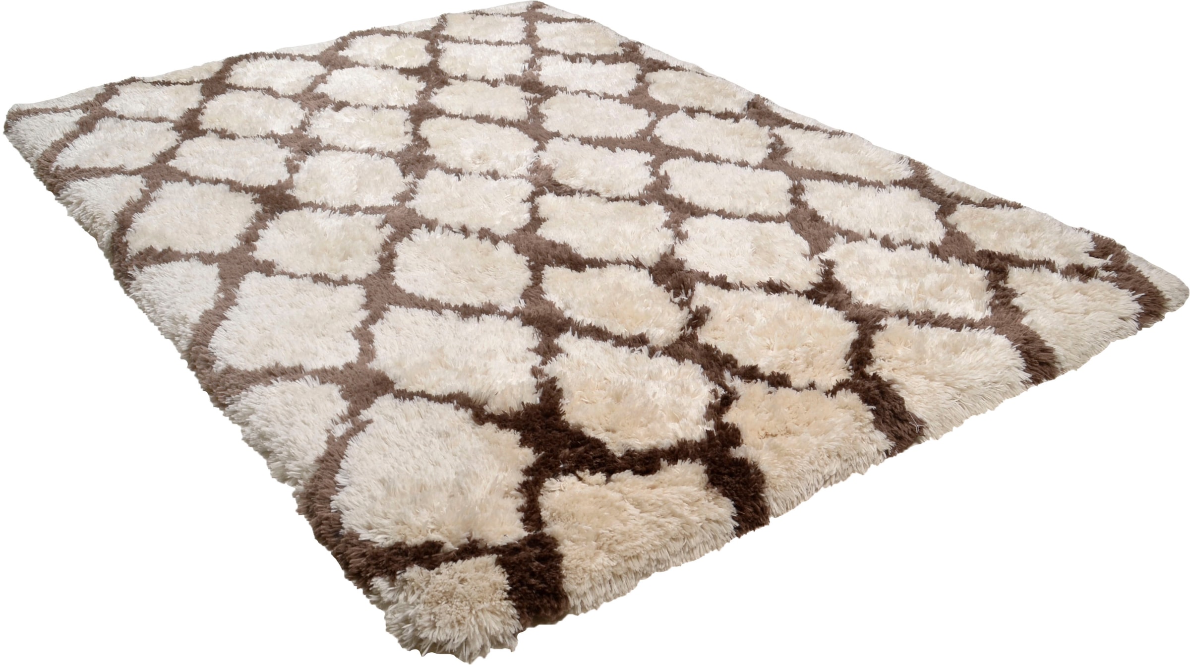 Image of TOM TAILOR HOME Hochflor-Teppich "Flocatic Pattern" rechteckig 65 mm Höhe Rauten Muster, ideal im Wohnzimmer & Schlafzimmer