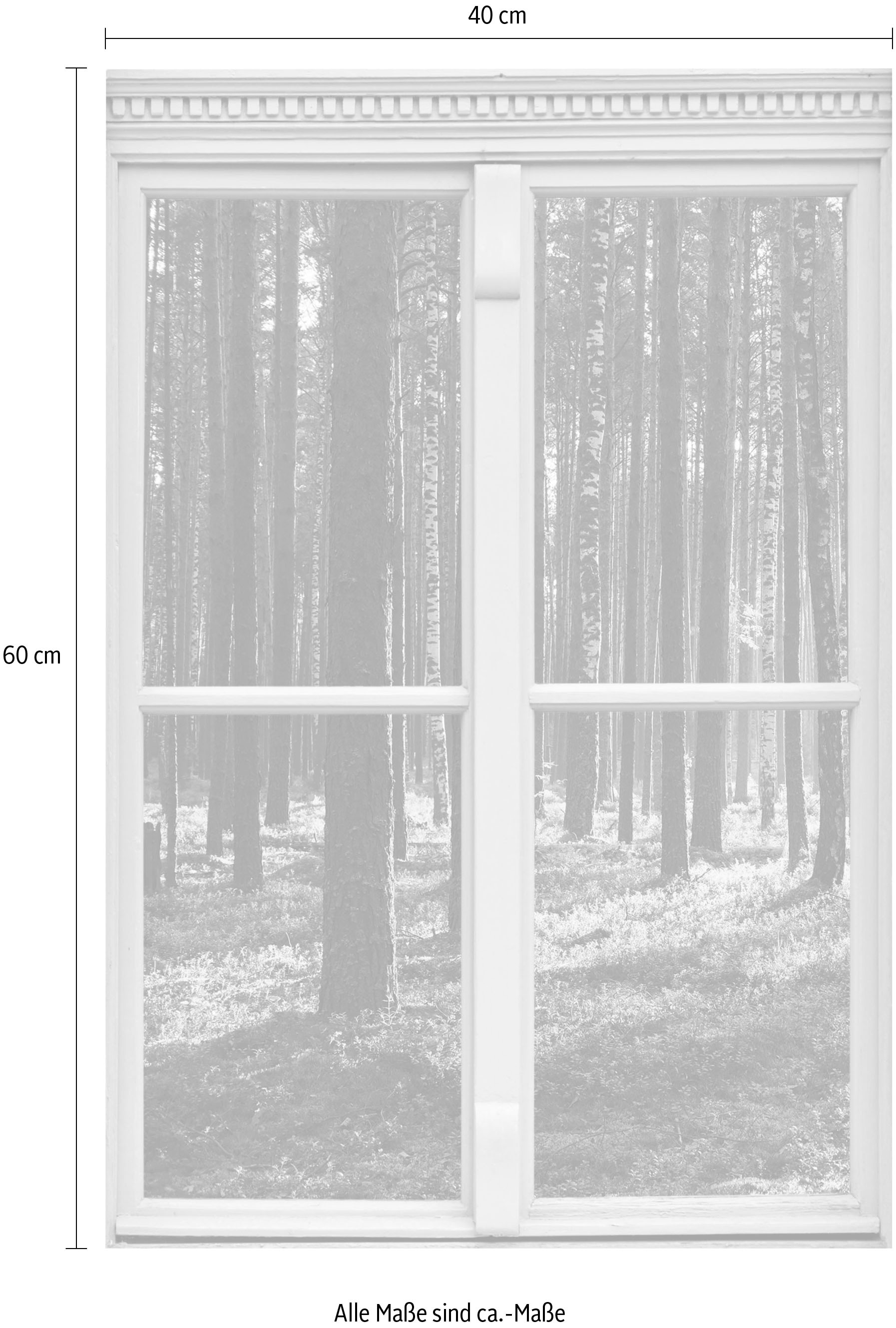 queence Wandsticker »Wald«, Wandsticker, Wandbild, selbstklebend, 3D, Fenster