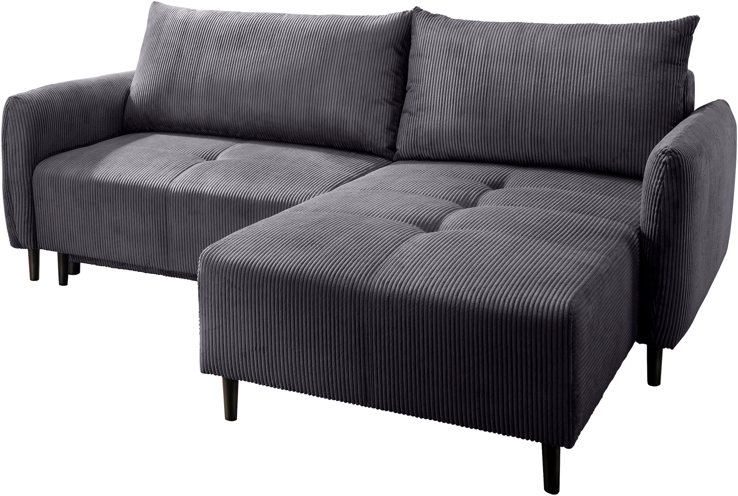 INOSIGN Ecksofa »Mara, L-Form, aktueller Cord Bezug und tolle Farben, schmale Armlehnen«, whlw. mit Bettfunktion,Recamiere links/rechts montierbar, Breite 238cm
