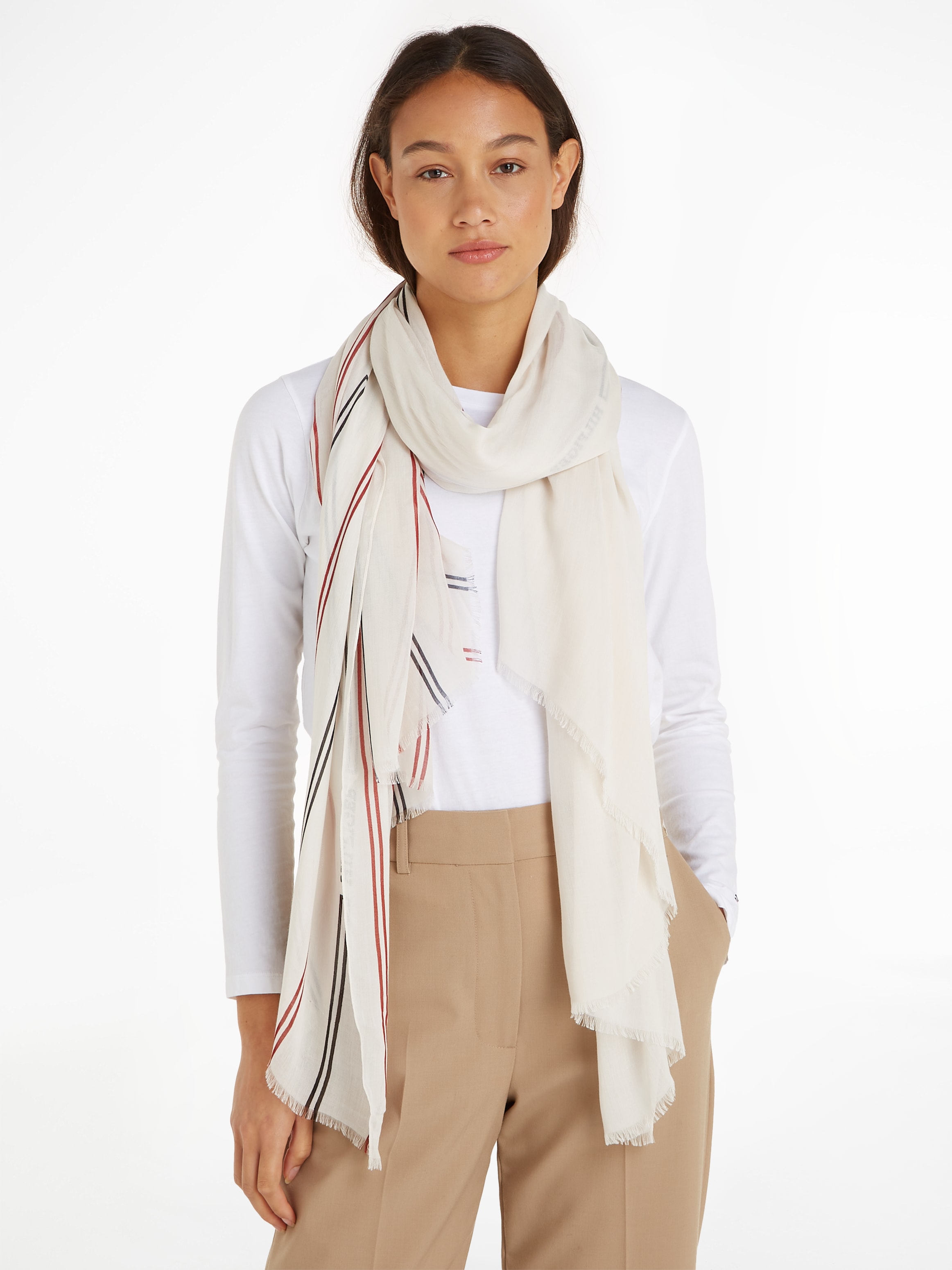 Tommy Hilfiger Modeschal »ESSENTIAL FLAG SCARF«, mit Logoschriftzug