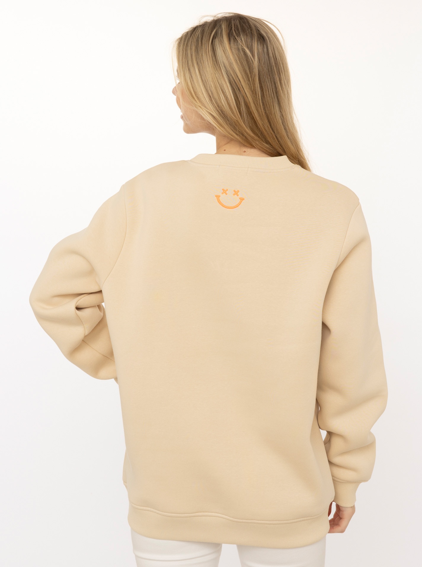 Zwillingsherz Hoodie »"Smile Smile Smile"«, Rundhals, Stickerei in Neon, fröhliche Botschaft
