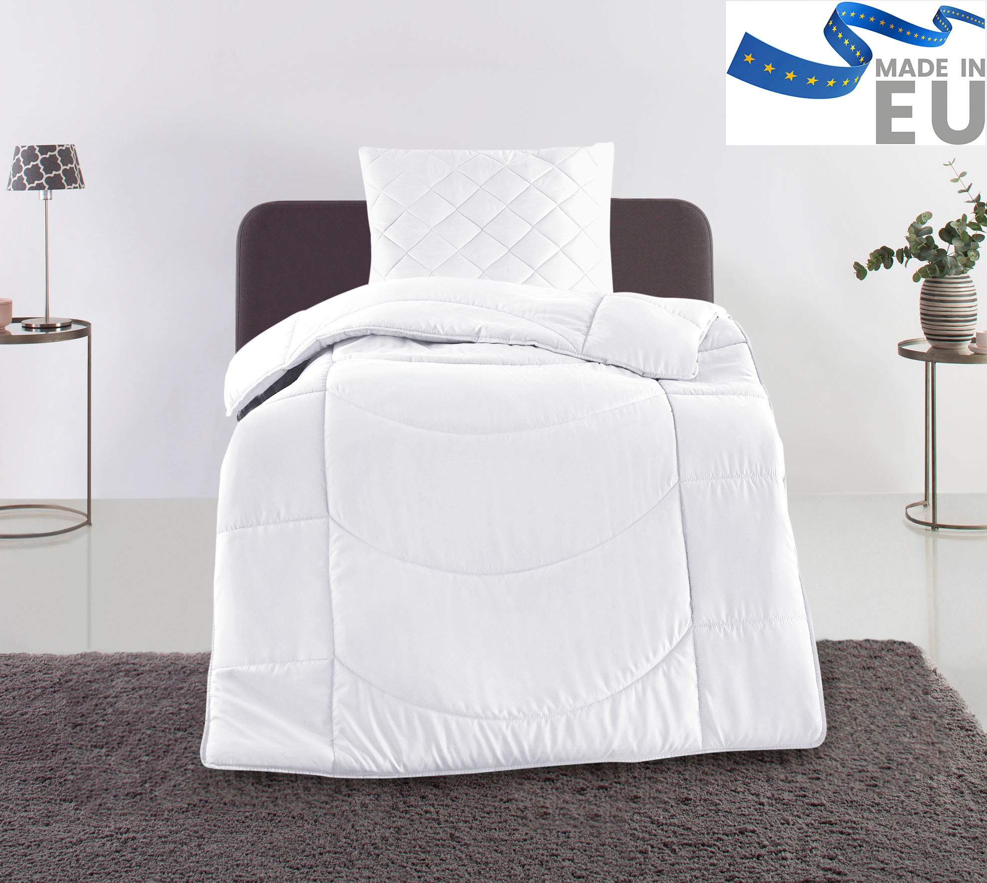 Image of GOODproduct Steppbett + Kopfkissen "Microlux, Bettdecke 135x200 cm, 155x220 cm" Set mit Kissen 40x80 cm, 80x80 cm, Sommer, Herbst, Winter in 4 Farben