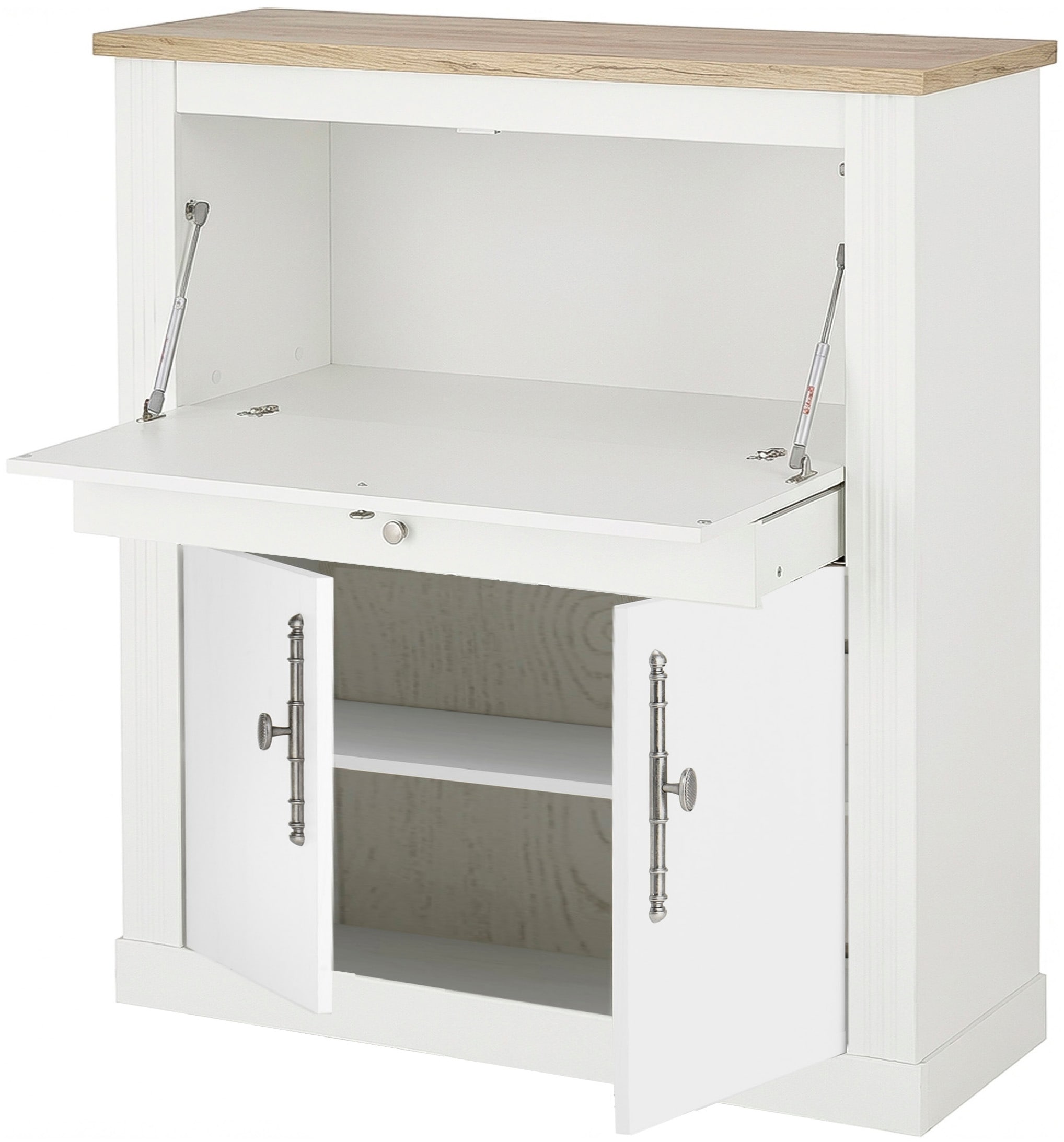 GOODproduct Sekretär »Westminster, PC-Schrank mit klappbarer Tischplatte, Schreibtisch« Home-Office-Schreibtisch, Monitor-/Laptopfach, mit Kabelkanal