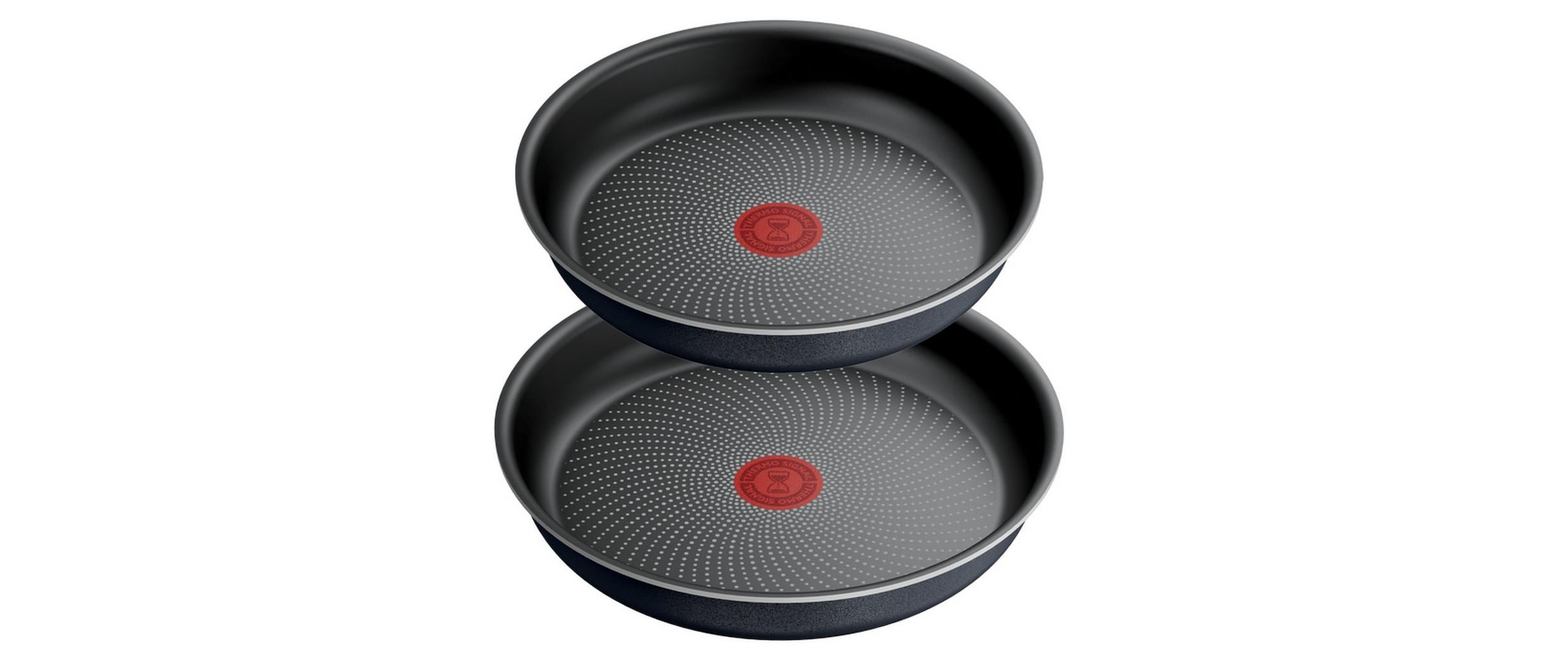 Tefal Set de poêles »Ingenio So'Light, Pfannenset abnehmbarer Griff, Light Tech Technologie« Aluminium Ensemble, 2 poêles Ø 24/28 cm, 1 poignée amovible, fabriqué en France, 3 tlg. empilable, gain de place, nettoyage facile, induction, L72391