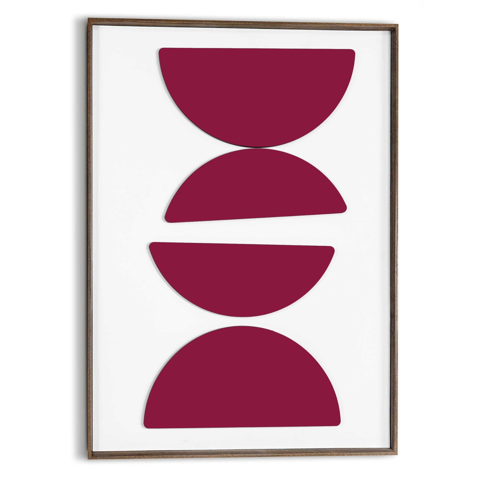 Image of Reinders Wandbild "Halbkreise in Burgund" Wohnzimmer - Rot - MDF - Abstrakt - 50x70 cm