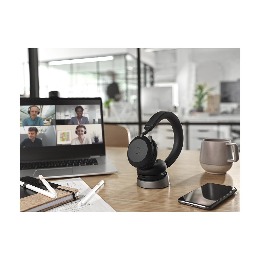 Jabra Headset »Evolve2 75 Duo MS«, Active Noise Cancelling (ANC)