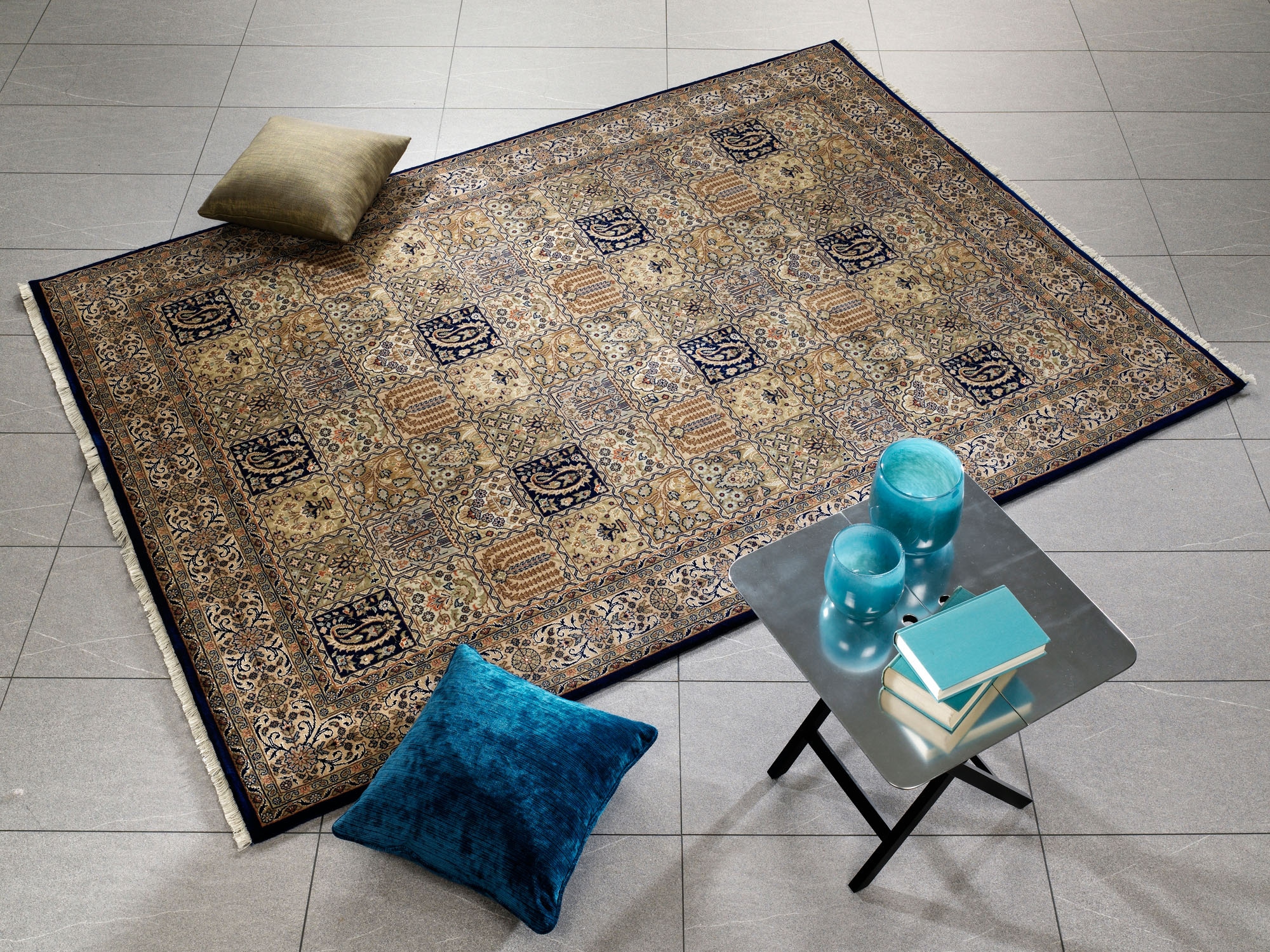 Image of OCI DIE TEPPICHMARKE Orientteppich "Vasuki" rechteckig 4 mm Höhe handgeknüpft, mit Fransen, Wolle mit Seide, Wohnzimmer
