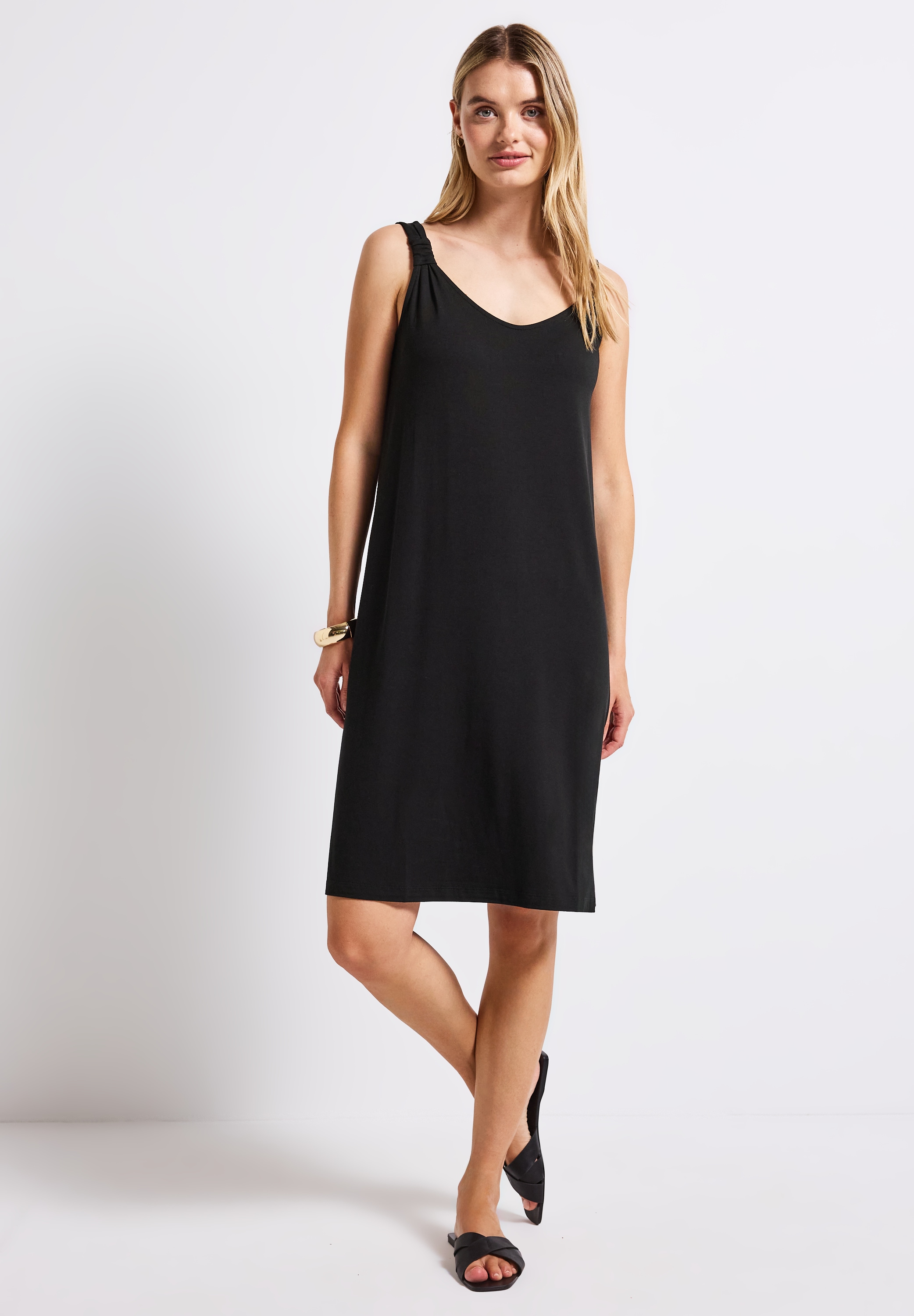 STREET ONE Shirtkleid, Sommerkleid mit Knotendetail, ärmellos