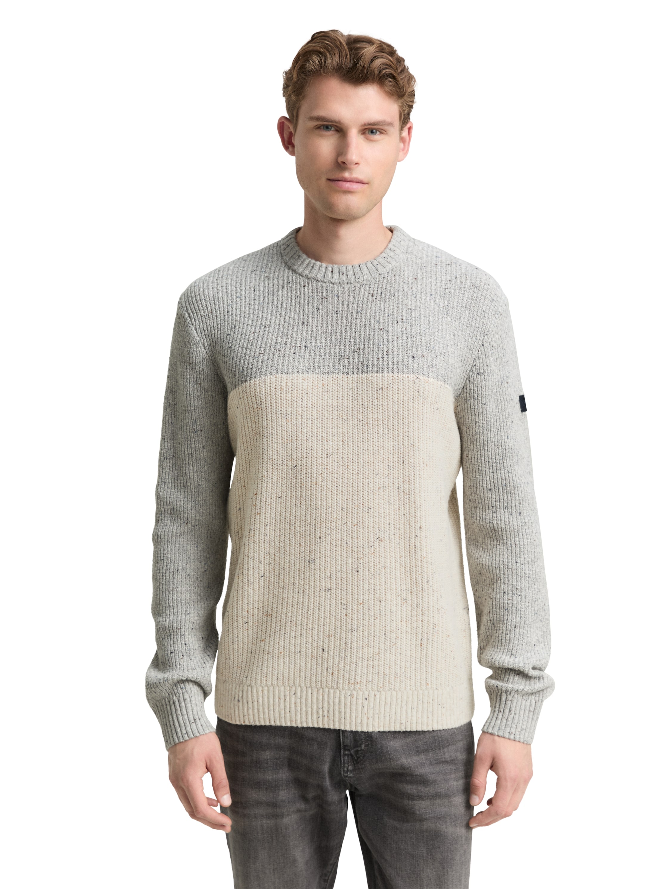 TOM TAILOR Pull à col rond mit Logo Stickerei