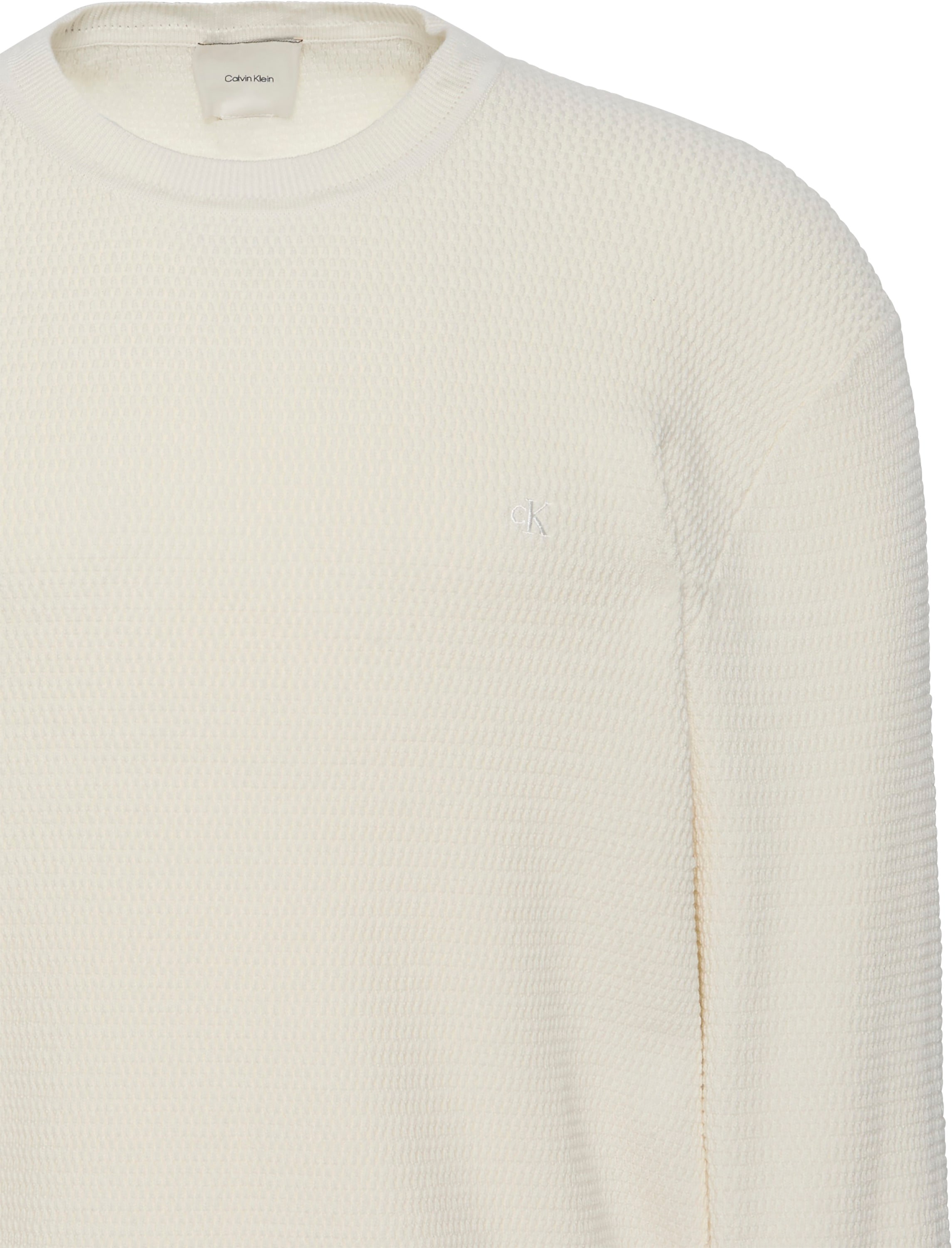 Calvin Klein Pull en tricot »LS TXTR CTTN CRWNK S« Mit Rundhalsausschnitt