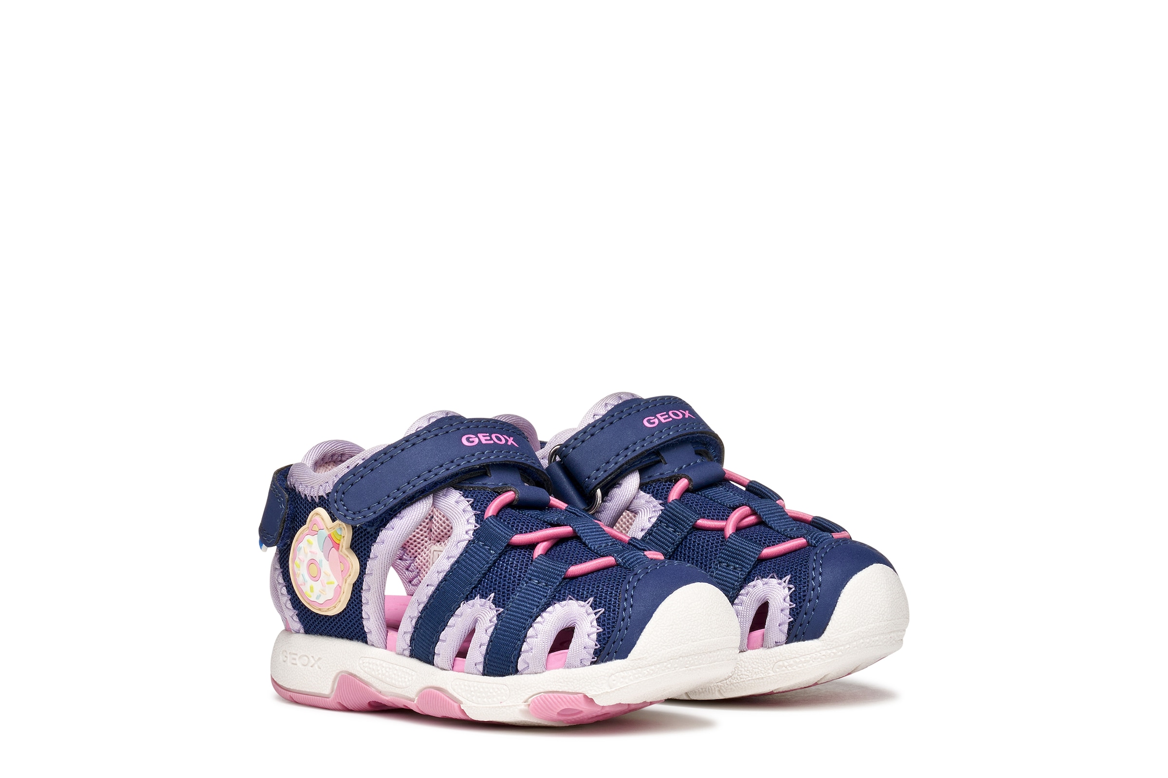 Image of Geox Lauflernschuh "B SANDAL MULTY GIRL" Babyschuh, Sommerschuh, Klettschuh, Grössenschablone zum Download