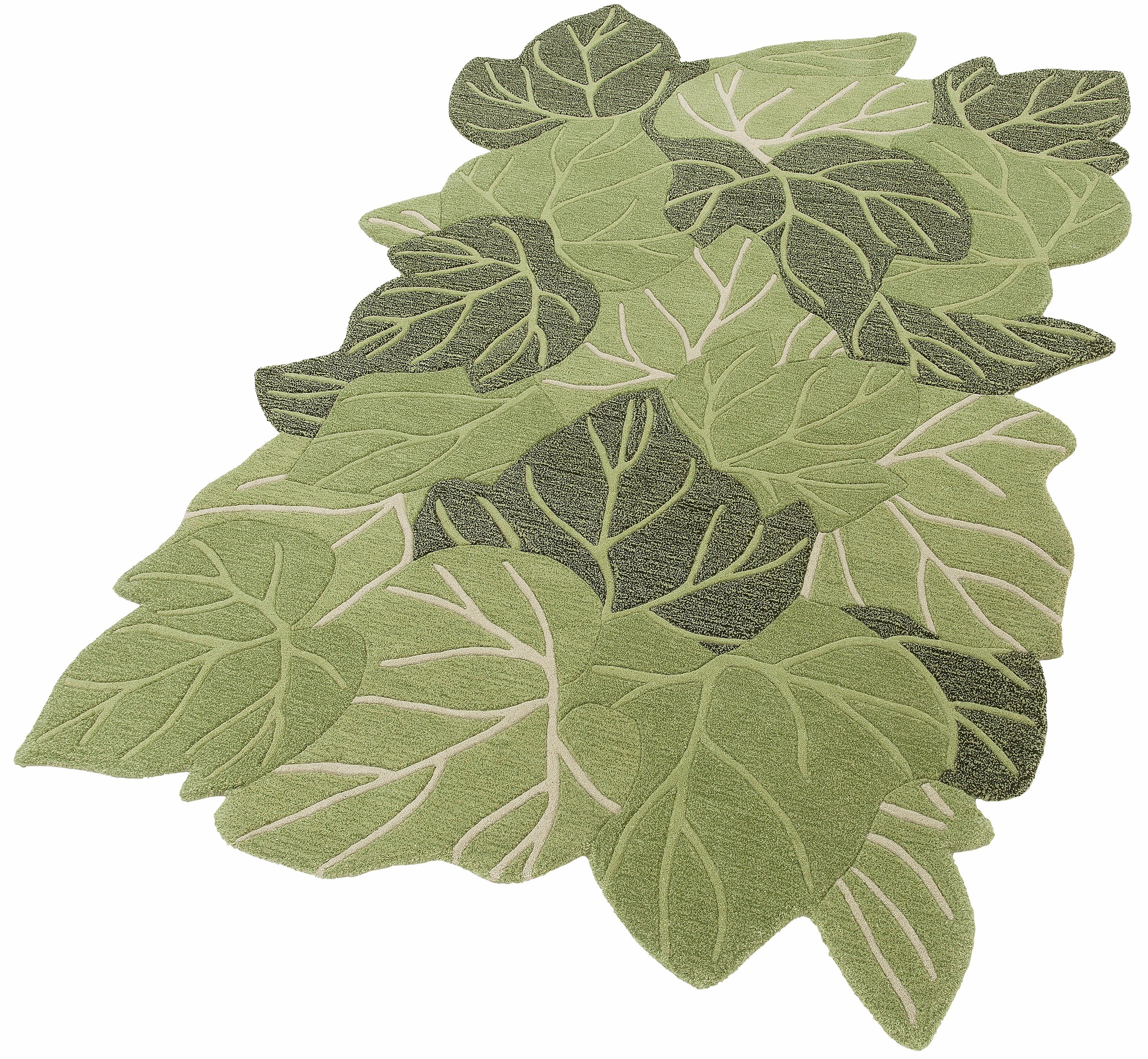 Image of Home affaire Wollteppich »Luna«, rechteckig, 15 mm Höhe, Blatt-Muster, reine Wolle, idealer Teppich Wohnzimmer, Schlafzimmer, Kinderzimmer bei Ackermann Versand Schweiz
