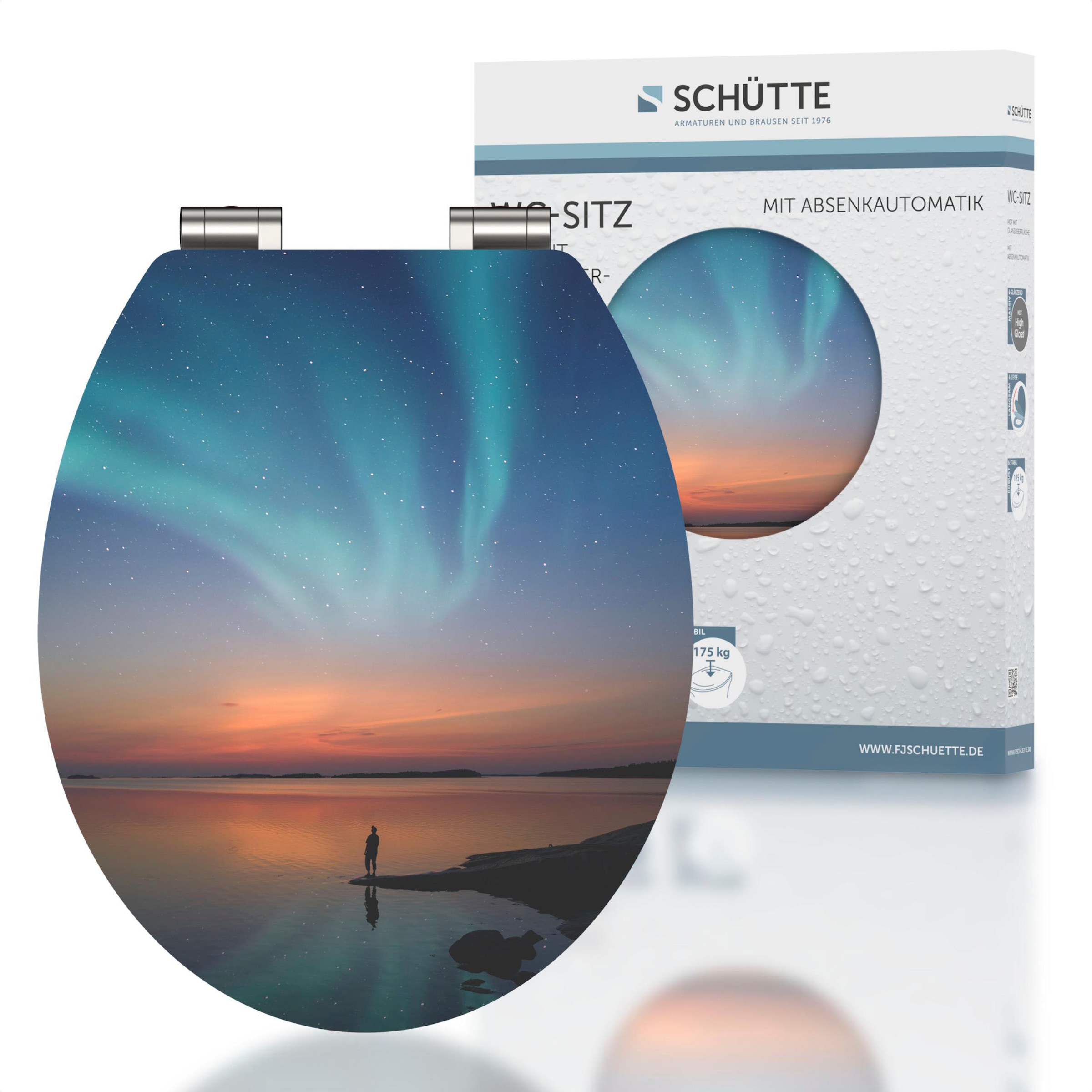 Image of Schütte WC-Sitz "POLAR LIGHTS" bruchsicher und kratzfest, Absenkautomatik, Standardmass