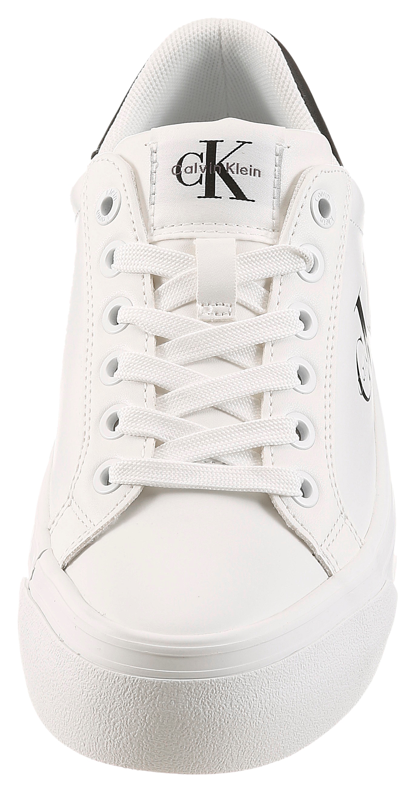 Calvin Klein Baskets à plateforme »VULC FLATFORM LACEUP LOW LTH«  Chaussure à lacets, chaussure basse, chaussure décontractée avec inscription logo latérale