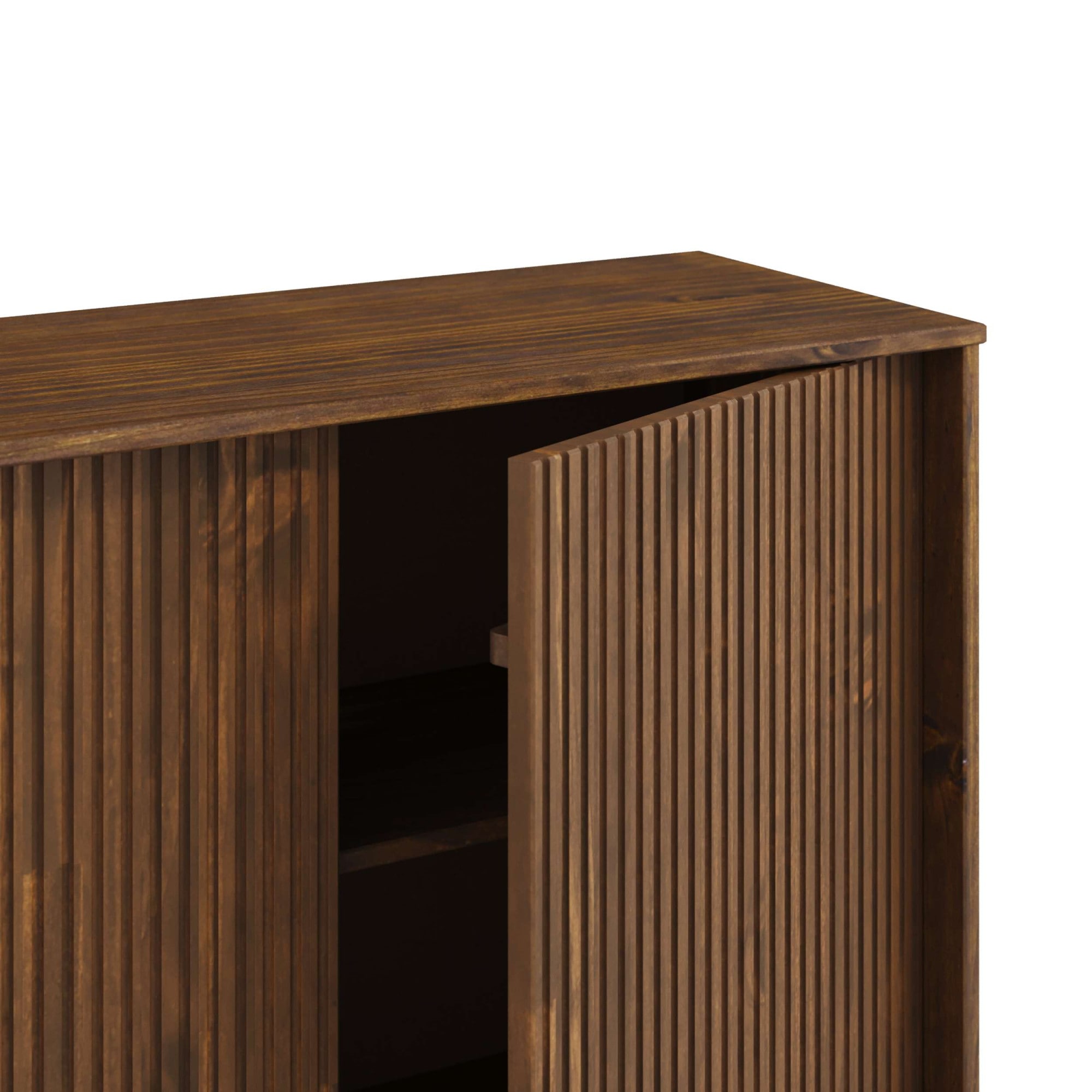 GOODproduct Sideboard »Malmedy Front mit gefrästen Rillen« Kommode aus massivem Kiefernholz, Push-to-open, FSC, Breite 200 cm