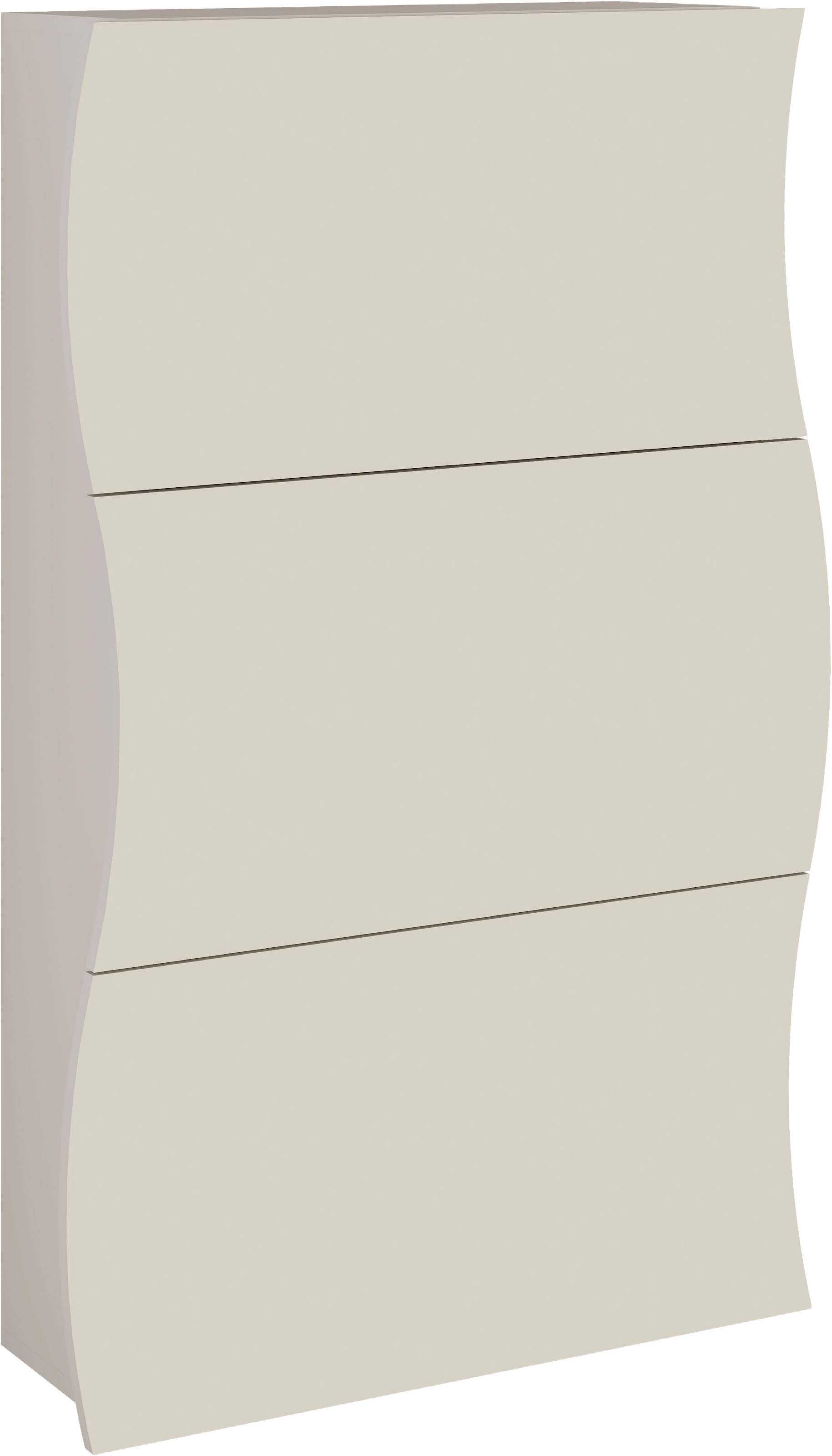 Image of Home affaire Schuhschrank "Onda Schuhschrank mit 3 Klappen Schuhkommode, Made in Italy" Schmaler Schuhschrank, Kaschmir matt mit Platz für ca. 18 Paar Schuhe
