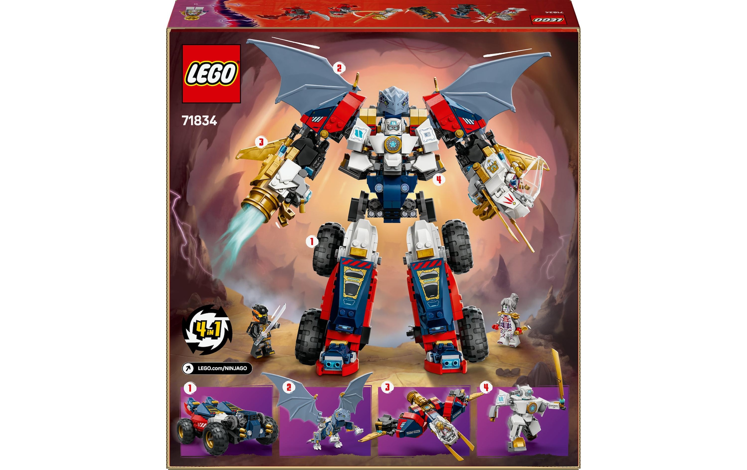 LEGO® Spielbausteine »Ninjago Zanes Ultra-Kombi-Mech 71834«, (1187 St.)