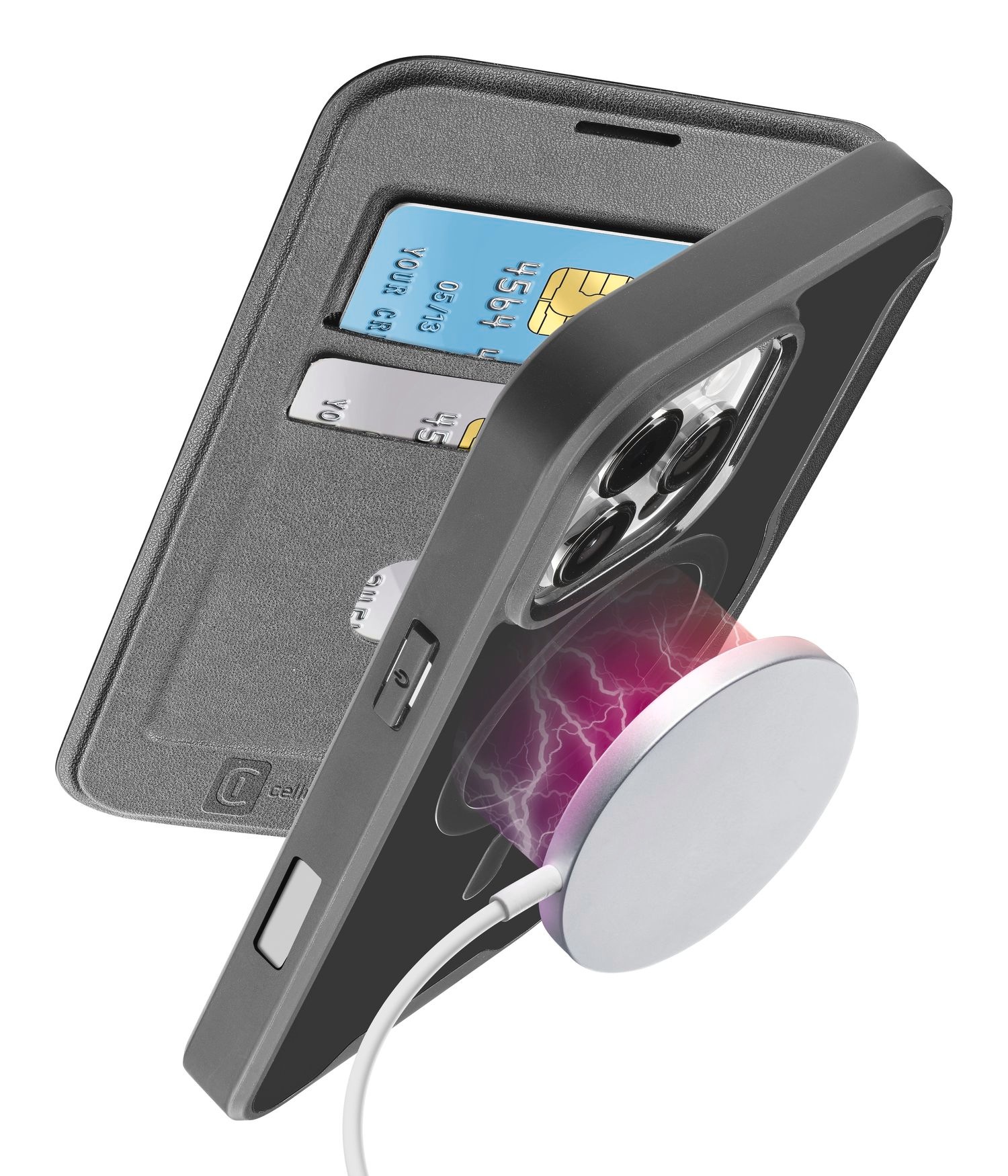 Cellularline Flip Case »Book Case Daily MAG für Apple iPhone 16 Pro Max«, Bookcover, Schutzhülle, Handyschutzhülle, Case, Schutzcase, stossfest