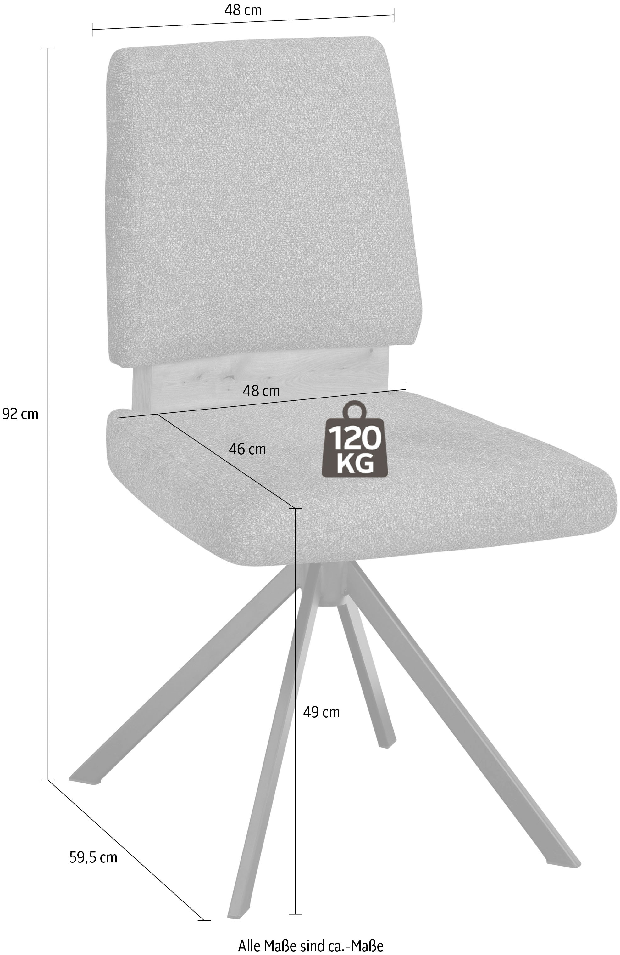 massivline&more Chaise pivotante »Brügge 301« () 1 cuis