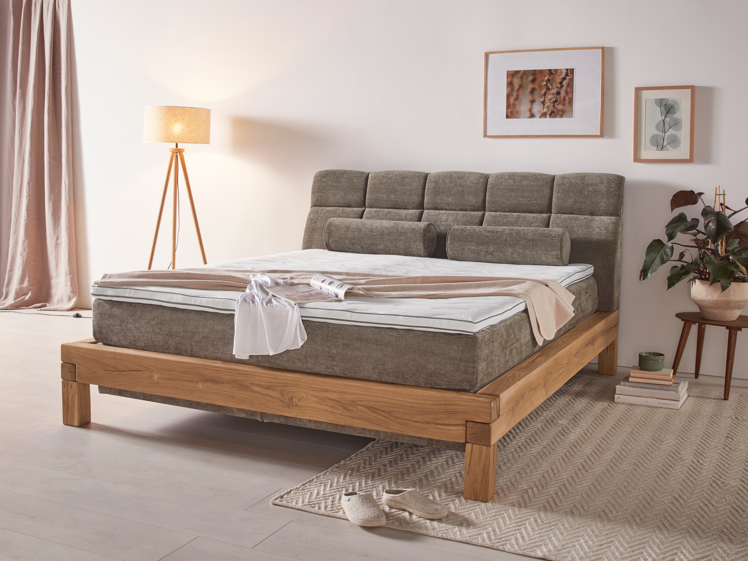 Home affaire Boxspringbett »Villads« Liegefläche: 180/200 cm, Inside-Boxspring-Unterbau, recycelte Stoffe