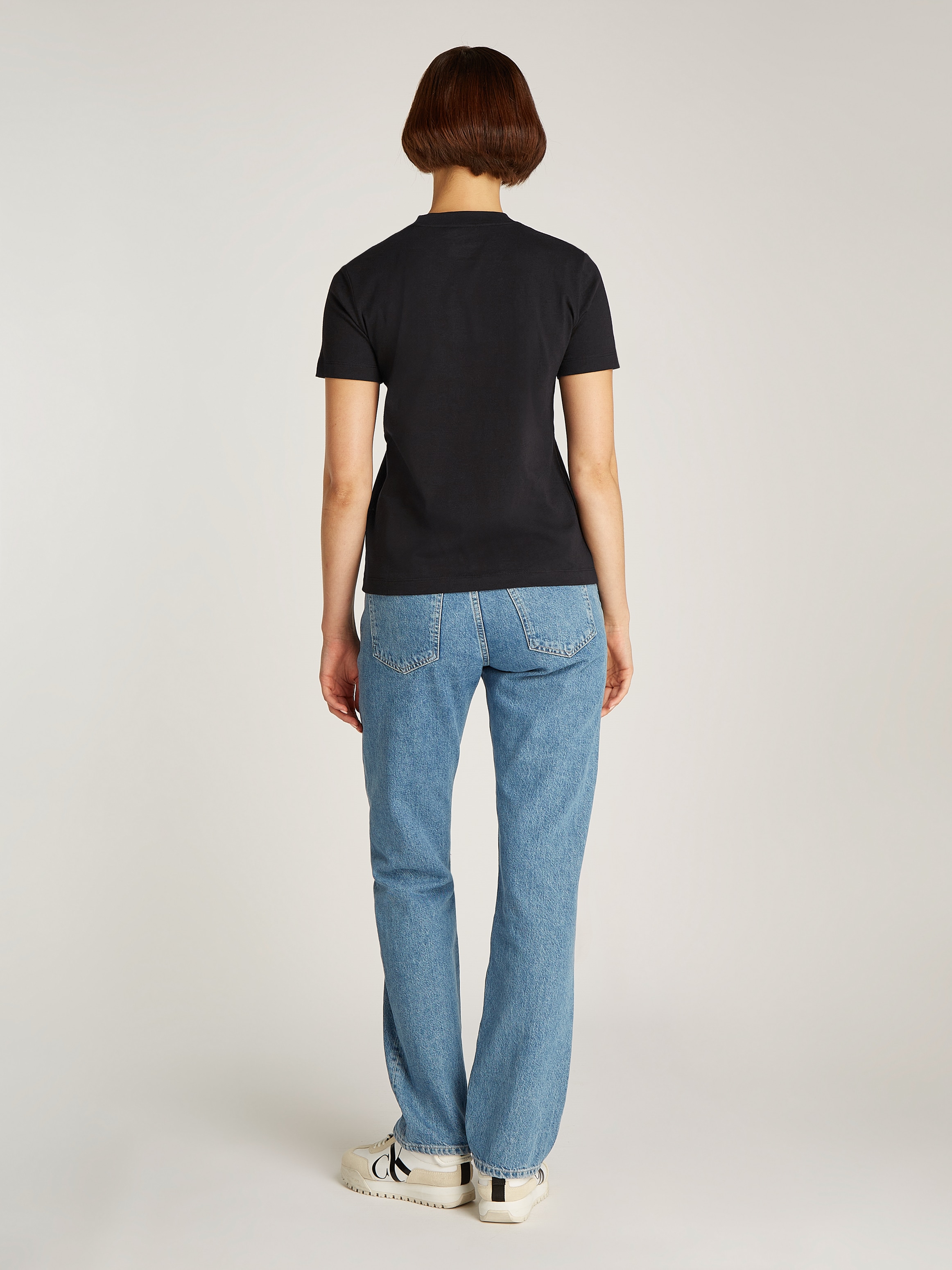 Calvin Klein Jeans Rundhalsshirt »GLOSSY MONOLOGO REGULAR TEE«, mit Logodruck