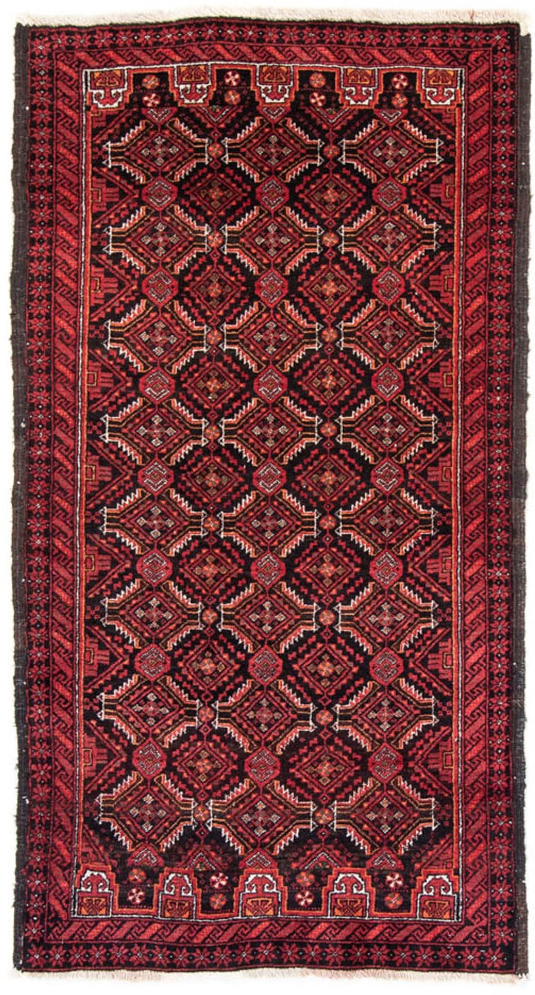 Image of morgenland Hochflor-Läufer »Belutsch Durchgemustert Rosso 180 x 93 cm«, rechteckig, 0,8 mm Höhe, Handgeknüpft bei Ackermann Versand Schweiz
