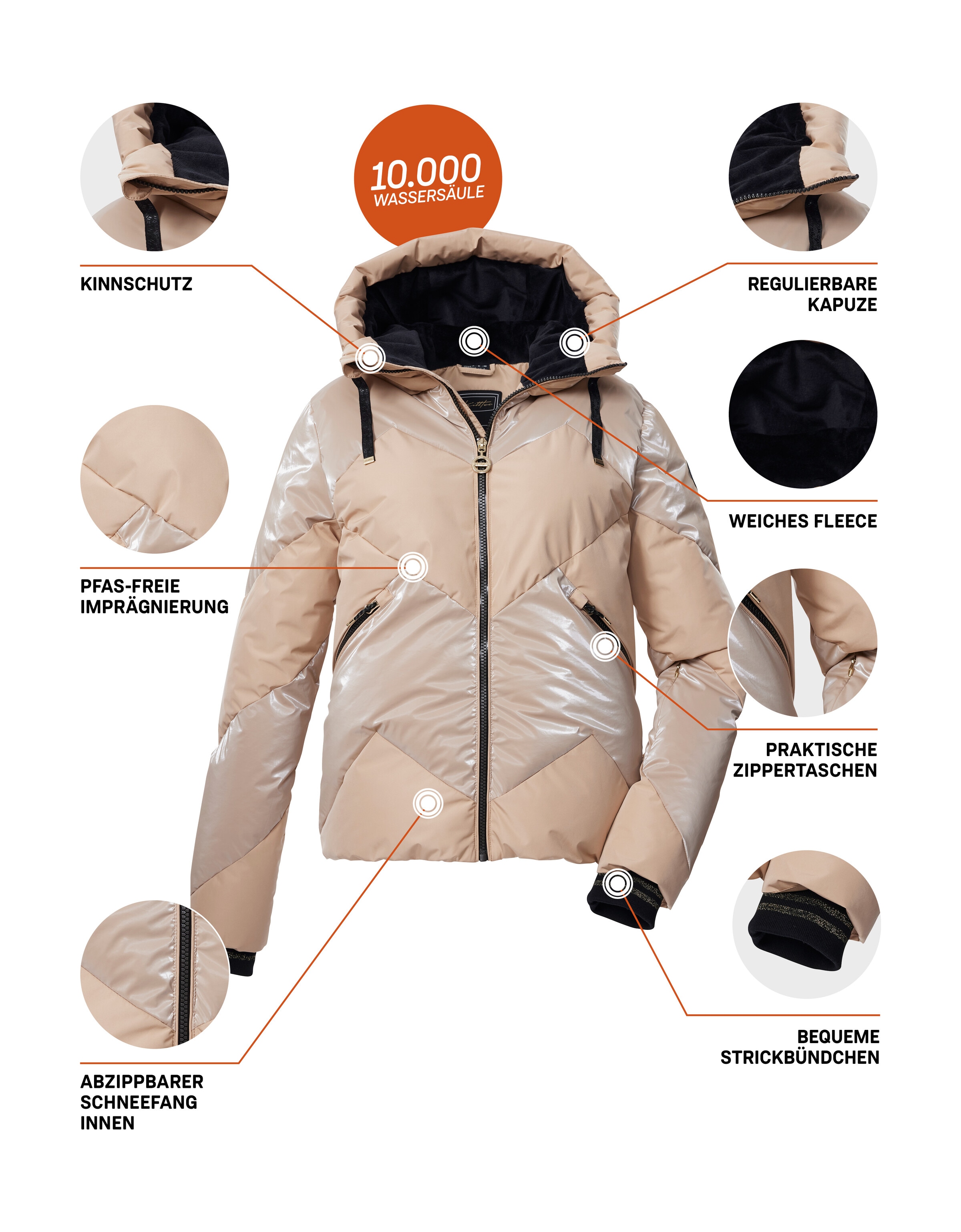 Killtec Veste de ski »KSW 113 WMN SKI QLTD JCKT« Winddichte Skijacke mit 10.000 mm Wassersäule, PFAS-frei imprägniert