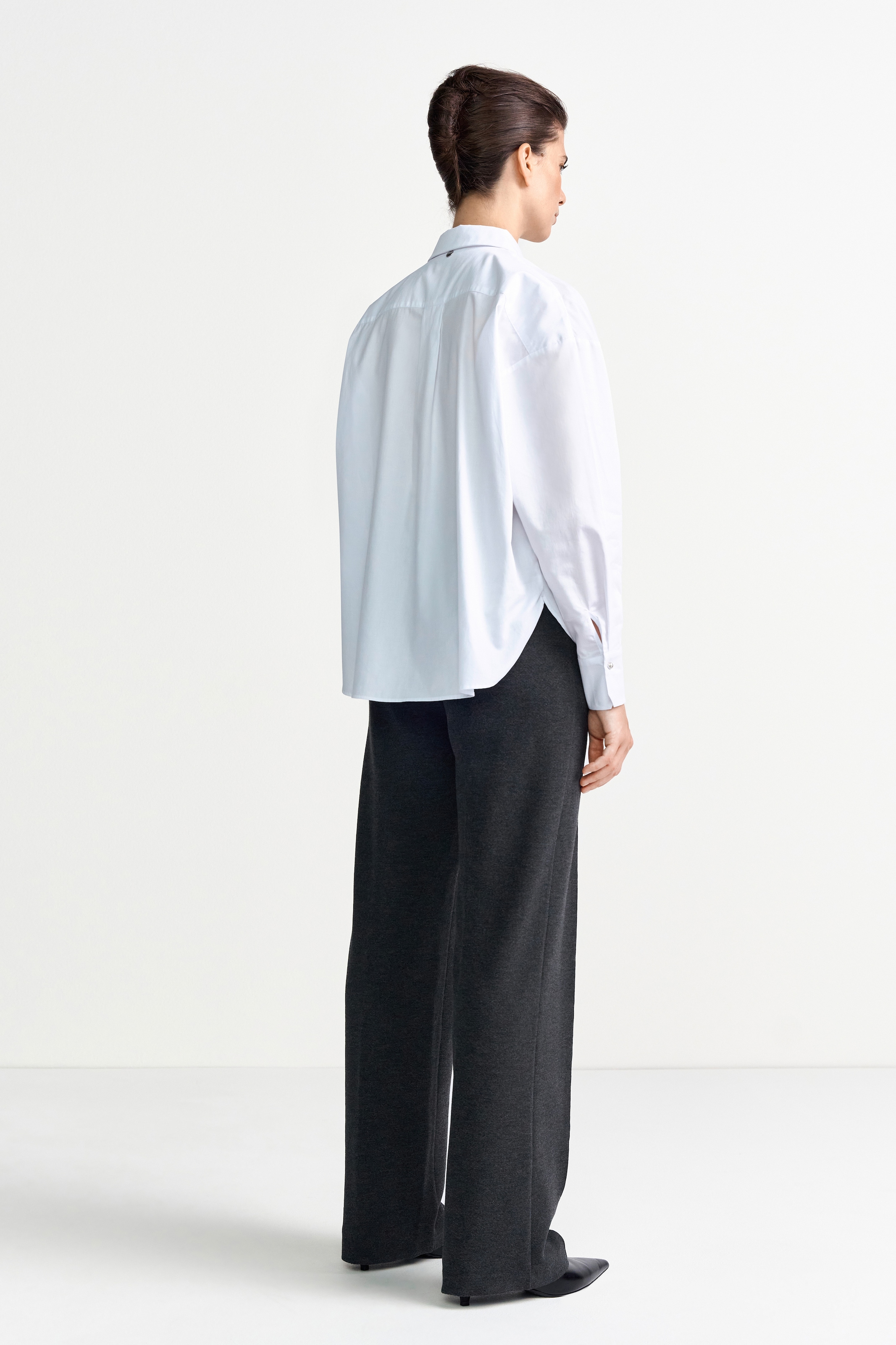 RICHROYAL Langarmbluse mit Strassknopfleiste, oversized