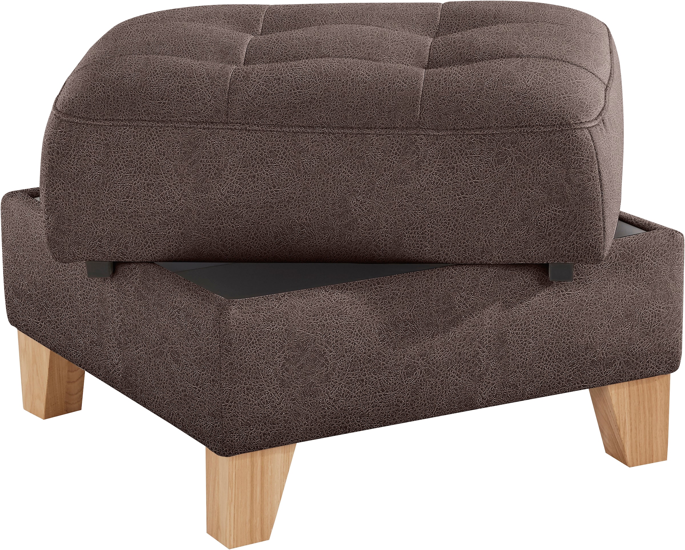 exxpo - sofa fashion Hocker »Elio bequemer Sitzkomfort und aufwendiger Detailverarbeitung«, mit Staufach unter der Sitzfläche