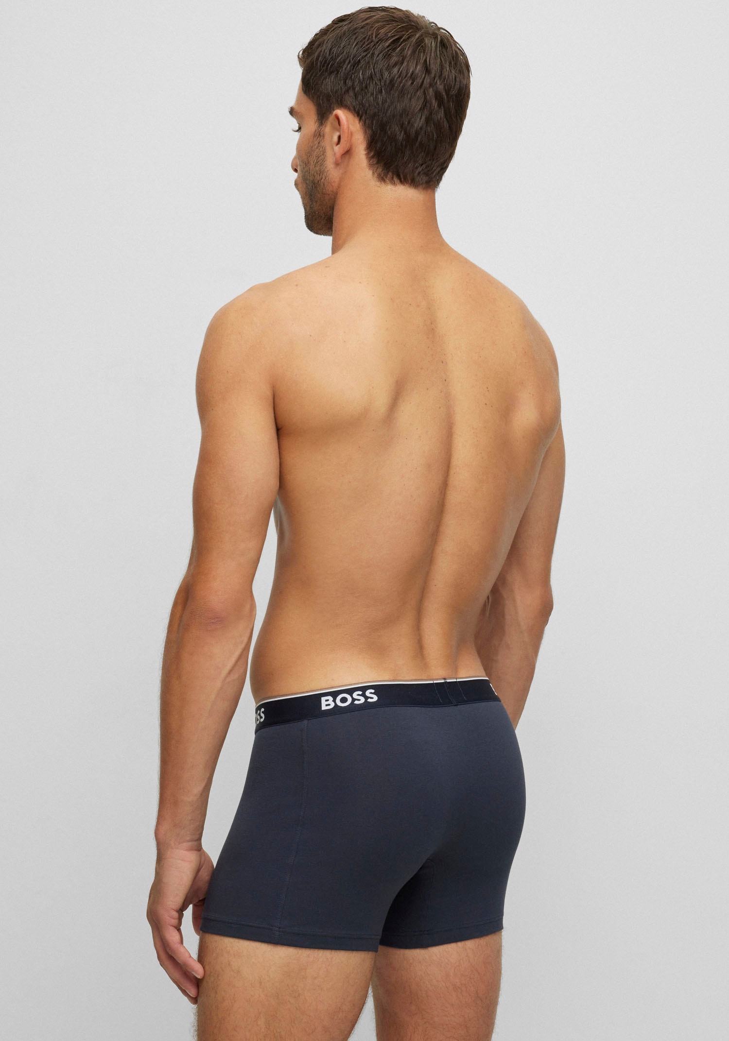 BOSS Langer Boxer »Boxer Brief 3P«, (Packung, 3er-Pack), mit farblich passendem Webbund