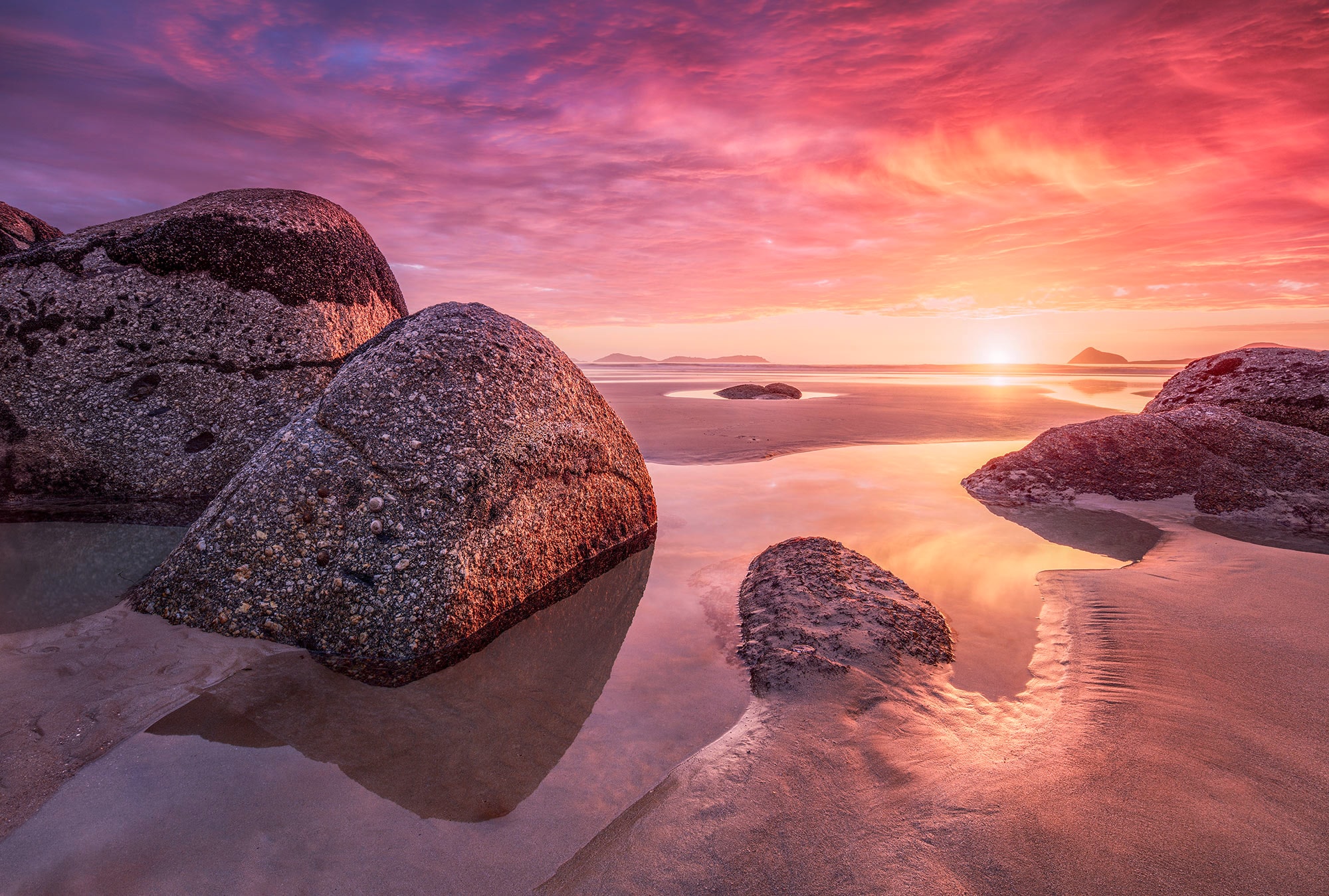 Komar Fototapete »Vlies Fototapete - Sunset Bay - Grösse 368 x 248 cm« Motiv | bedruckt glatt