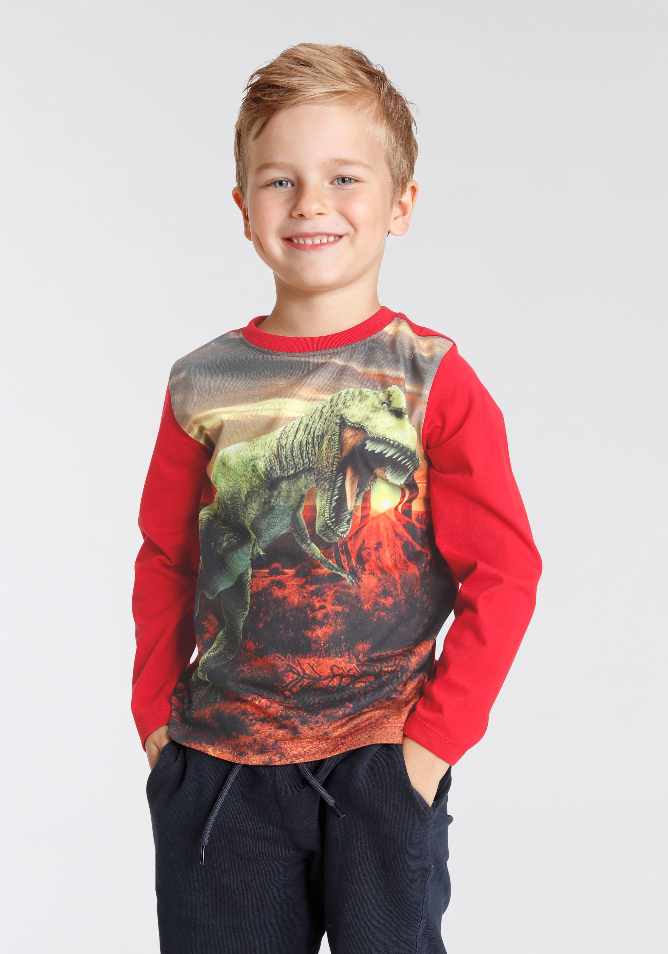 Modische KIDSWORLD Langarmshirt »BIGGEST DINO EVER«, Fotodruck  versandkostenfrei bestellen