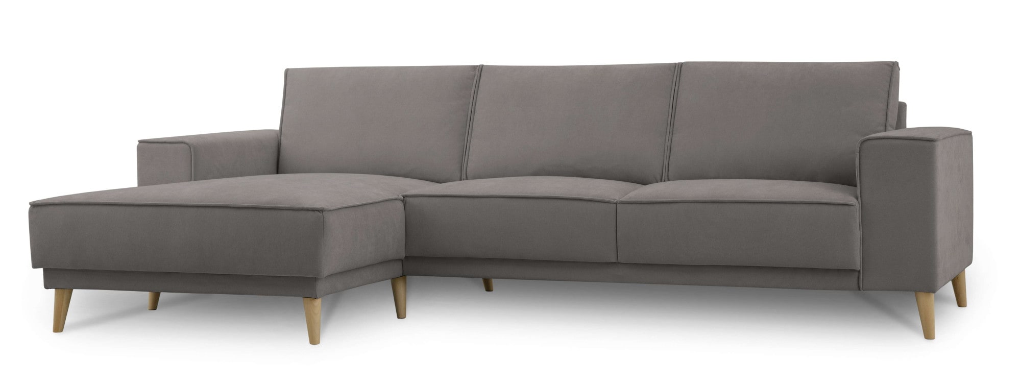 GOODproduct Ecksofa »Oland Skandi, weicher Chenille-Stoff« L-Form, 280 cm, Wellenunterfederung, Skandi-Design, Massivholzfüsse