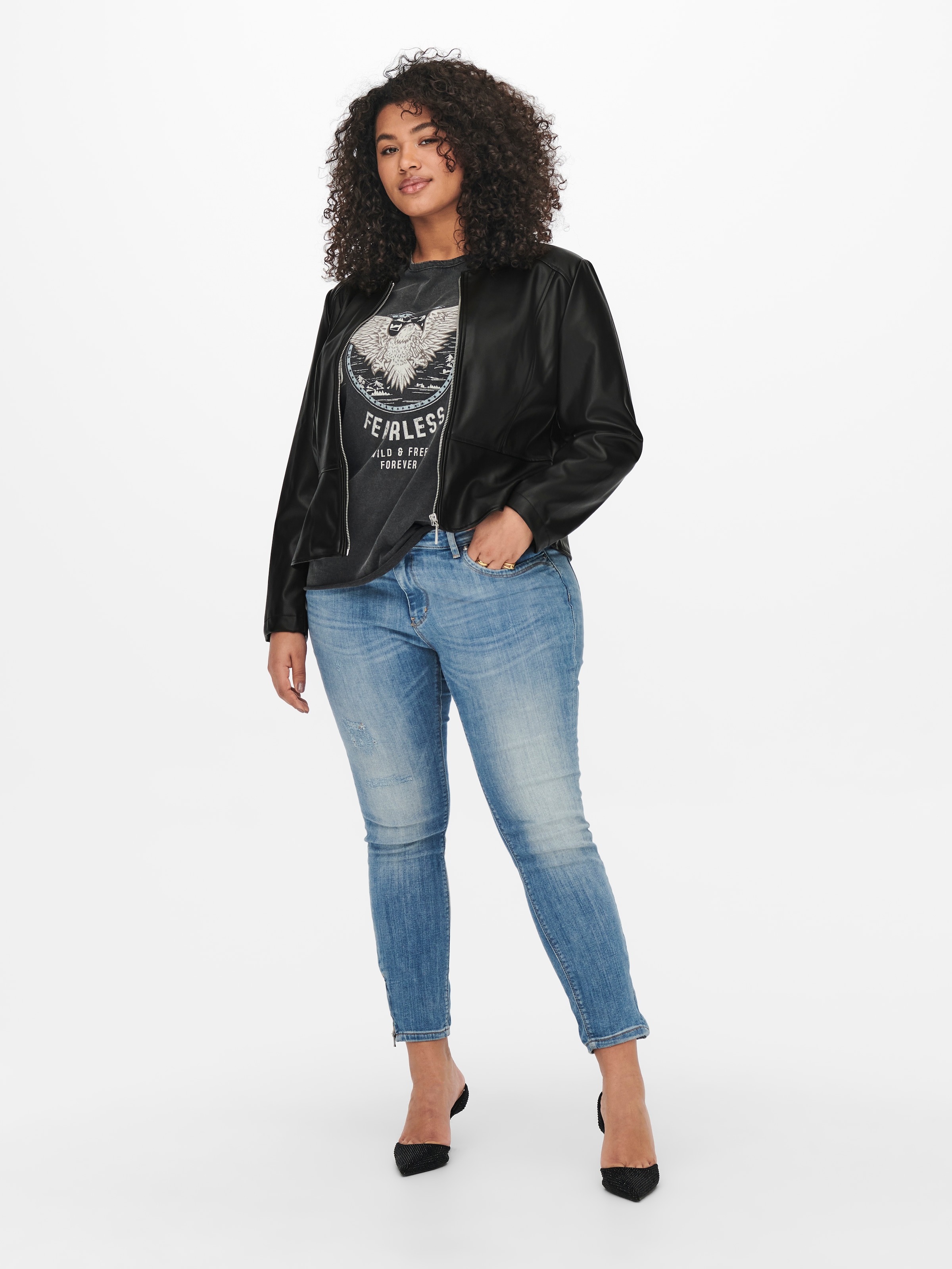 ONLY CARMAKOMA Veste en imitation cuir »CARSARAMY FAUX LEATHER JACKET OTW«