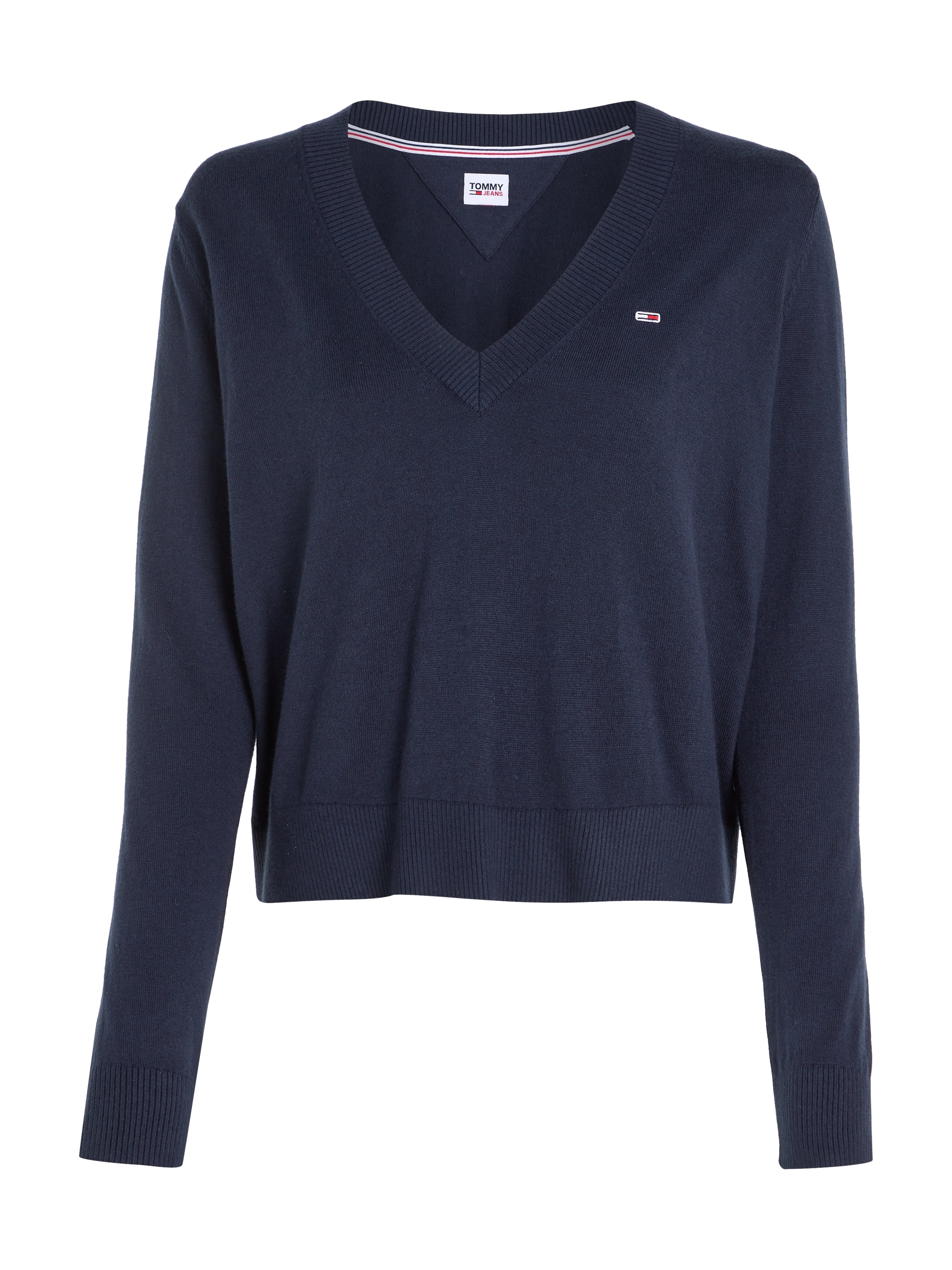 Tommy Jeans V-Ausschnitt-Pullover »TJW ESSENTIAL VNECK SWEATER«, mit Tommy Jeans Markenlabel