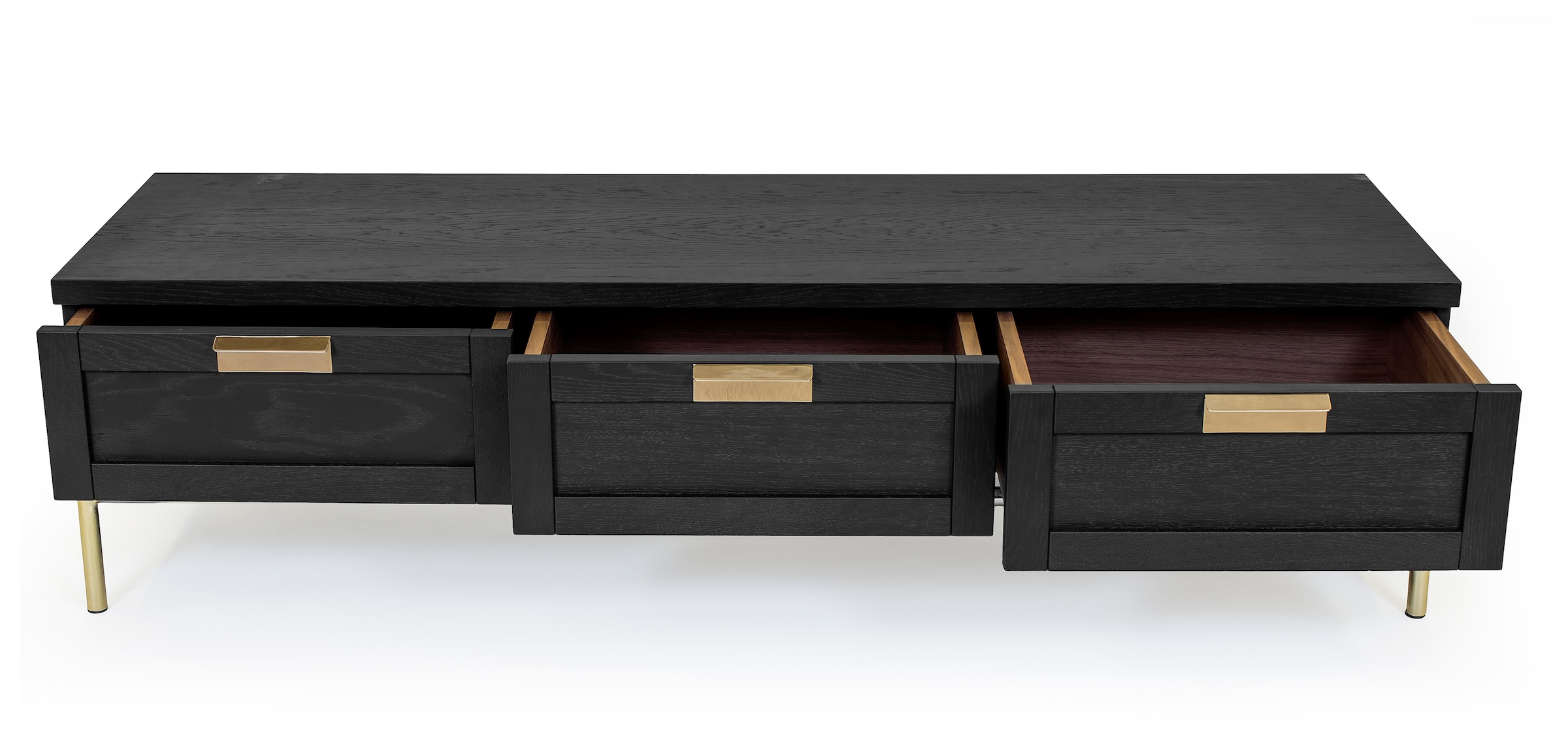 andas Lowboard, Kommode, Holzfurnier aus Walnussbaum, skandinavisches Design