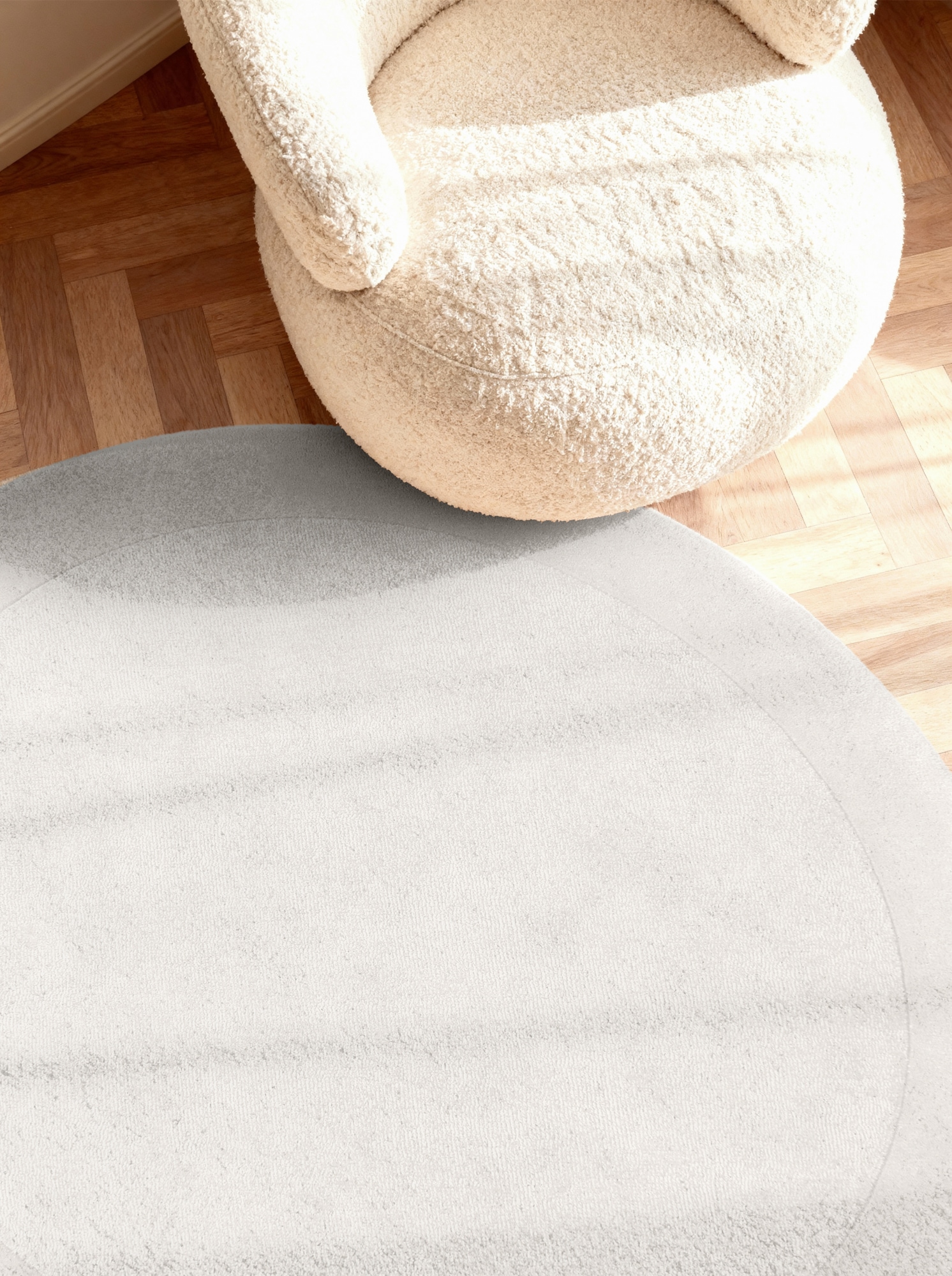 Villeroy & Boch Tapis »Wollteppich Kivi« Rond 17 mm Höhe Handgewebt, Wolle, Bordüre, Einfarbig, Läufer, Wohnzimmer, Organisch