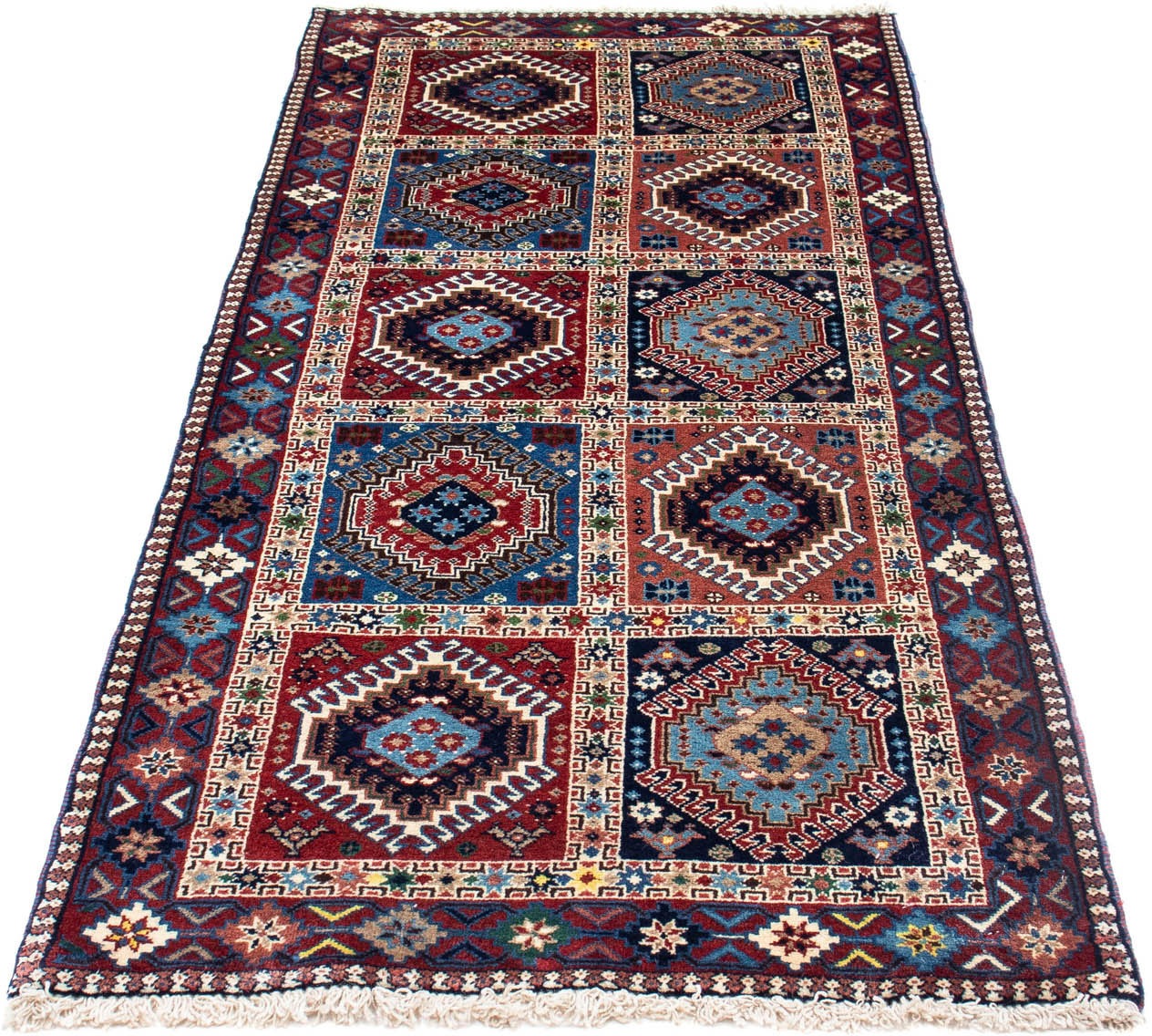 Image of morgenland Hochflor-Läufer »Yalameh Medaillon Rosso scuro 194 x 83 cm«, rechteckig, 1 mm Höhe, Handgeknüpft bei Ackermann Versand Schweiz