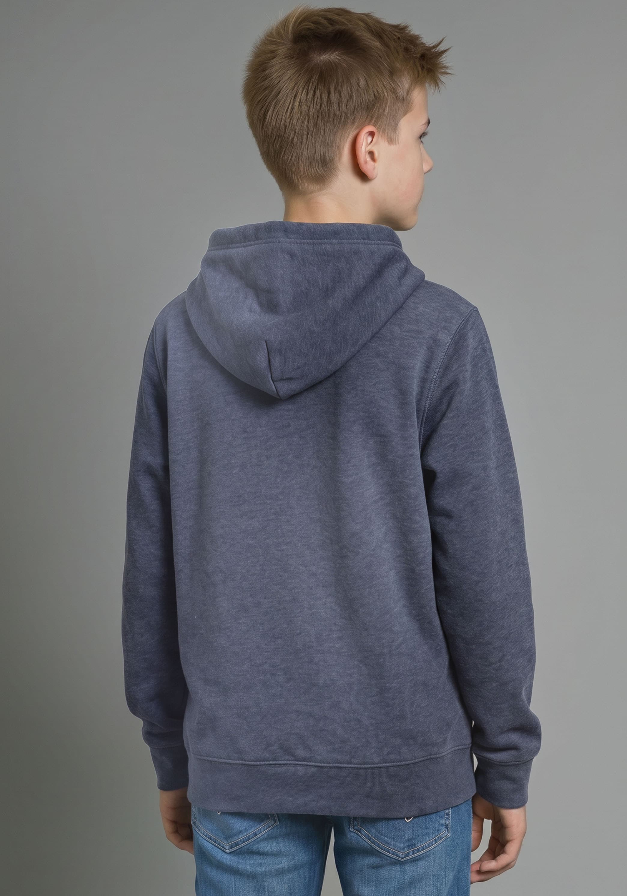 H.I.S Sweat à capuche »H.I.S Hoodie mit Logo-Druck in melierter Ware für Jungen«, Pour ados. Sweat à capuche avec petit imprimé

