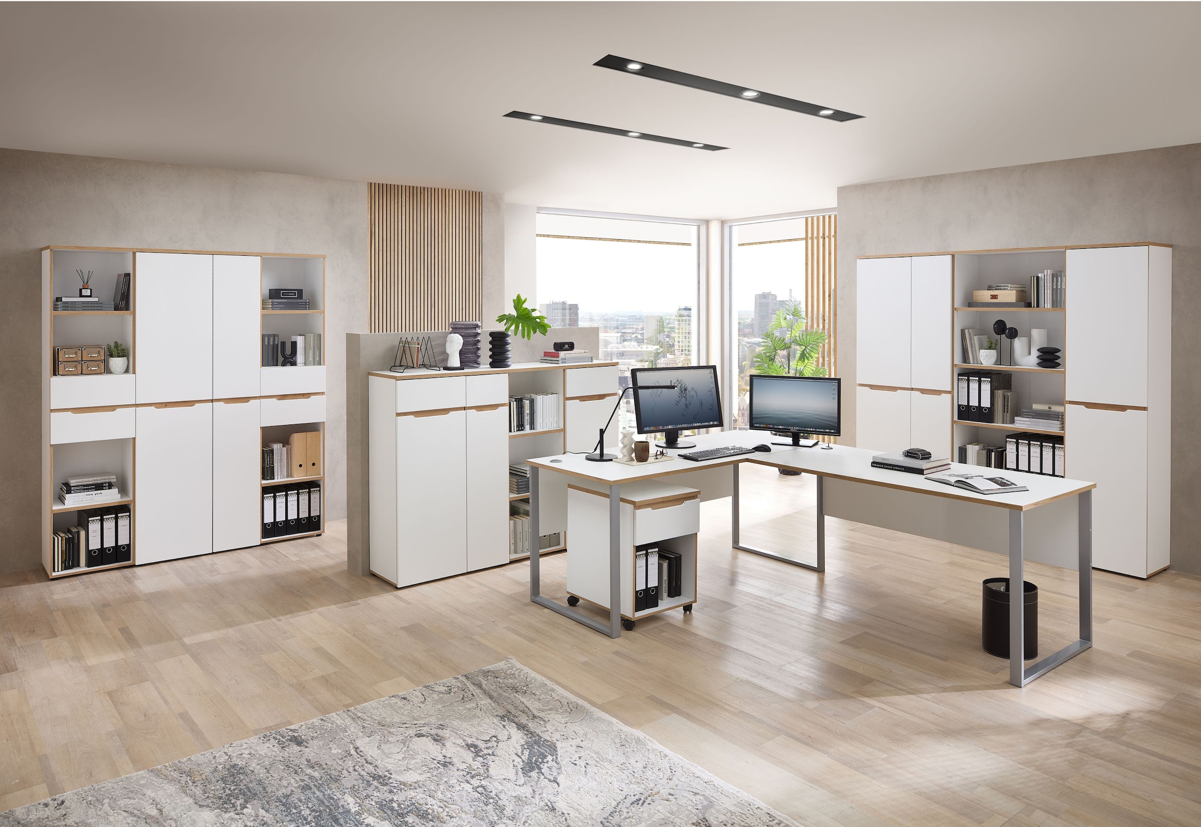 Innostyle Bureau »Memphis Eckschreibtisch, 223x77x170cm (B/H/T)« 1 cuis tlg. protection d’angle ABS, surface Soft Touch