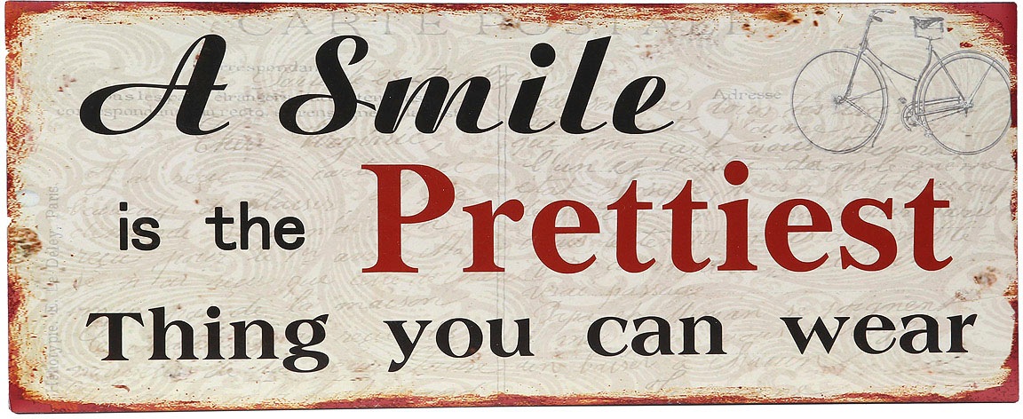 Image of Ambiente Haus Metallbild "Smile Bild 50cm" 1 Stk. tlg.